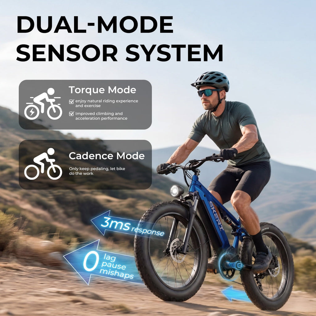 Skeri Electric Scooter Bike for Adults, 26x4 Fat Tire Full Suspension E-Mountain Bicycle,750W (Peak 1200) Motor 48V 20Ah 7-Speed Ebike UL2849