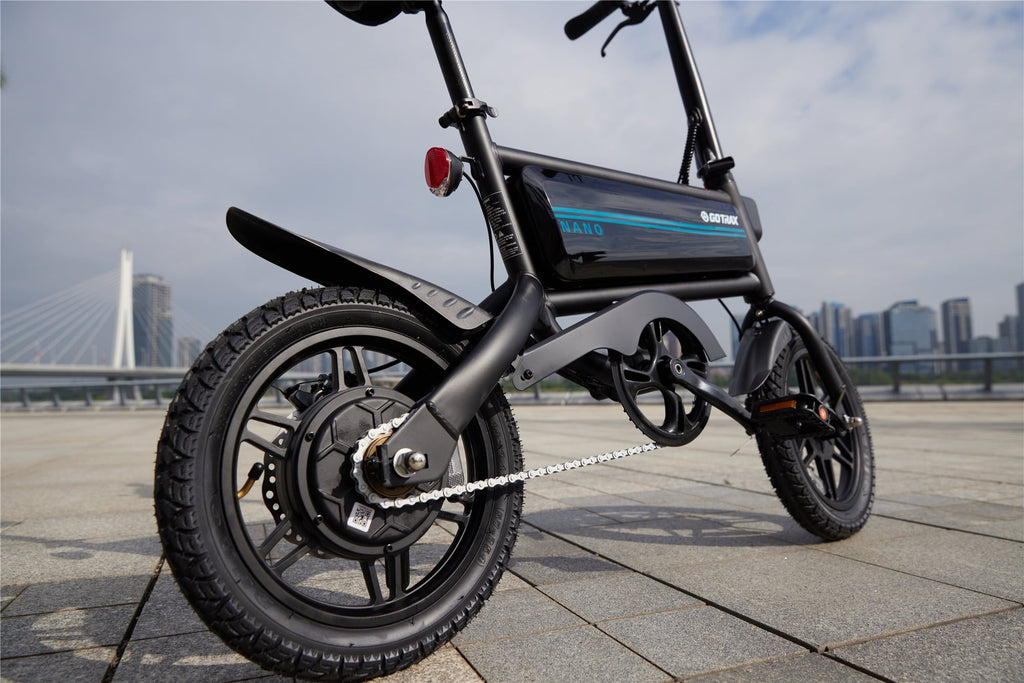 Gotrax Nano 14 Folding Adult Electric Bike,15.5mph 36V 350W Peak Foldable City Bike With LED Light,White