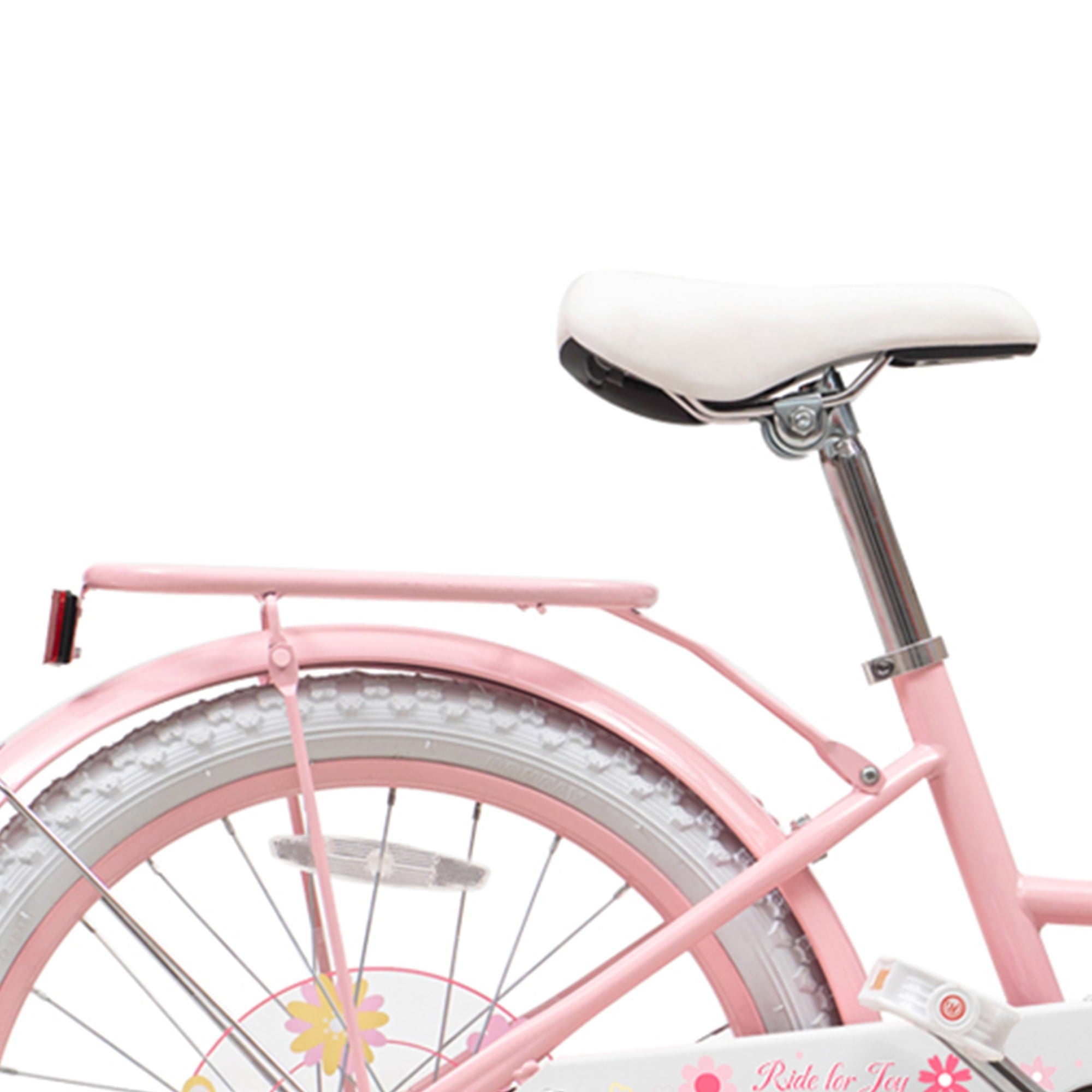 ACEGER 14 Inch Girls Bike with Basket, Training Wheels, Doll Seat, Purple Kids Bicycle for Ages 3-5