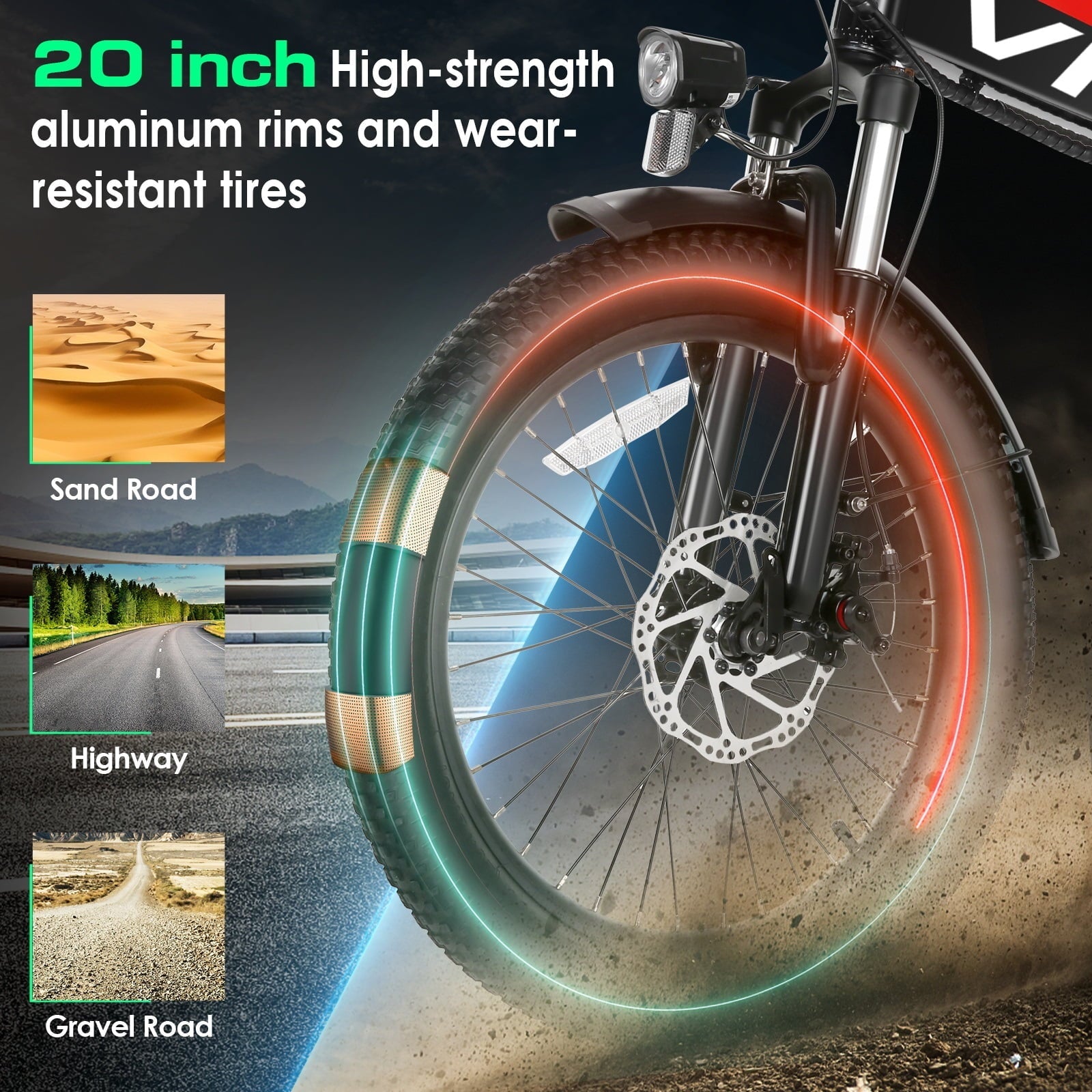 Vivi Electric Bike for Adults 20 x 2.4 Folding Electric Bike 48V 500W Electric Bike Commuter Bike 19.8MPH Suspension Fork Electric Bike with Cruise Control, UL2849 Certified