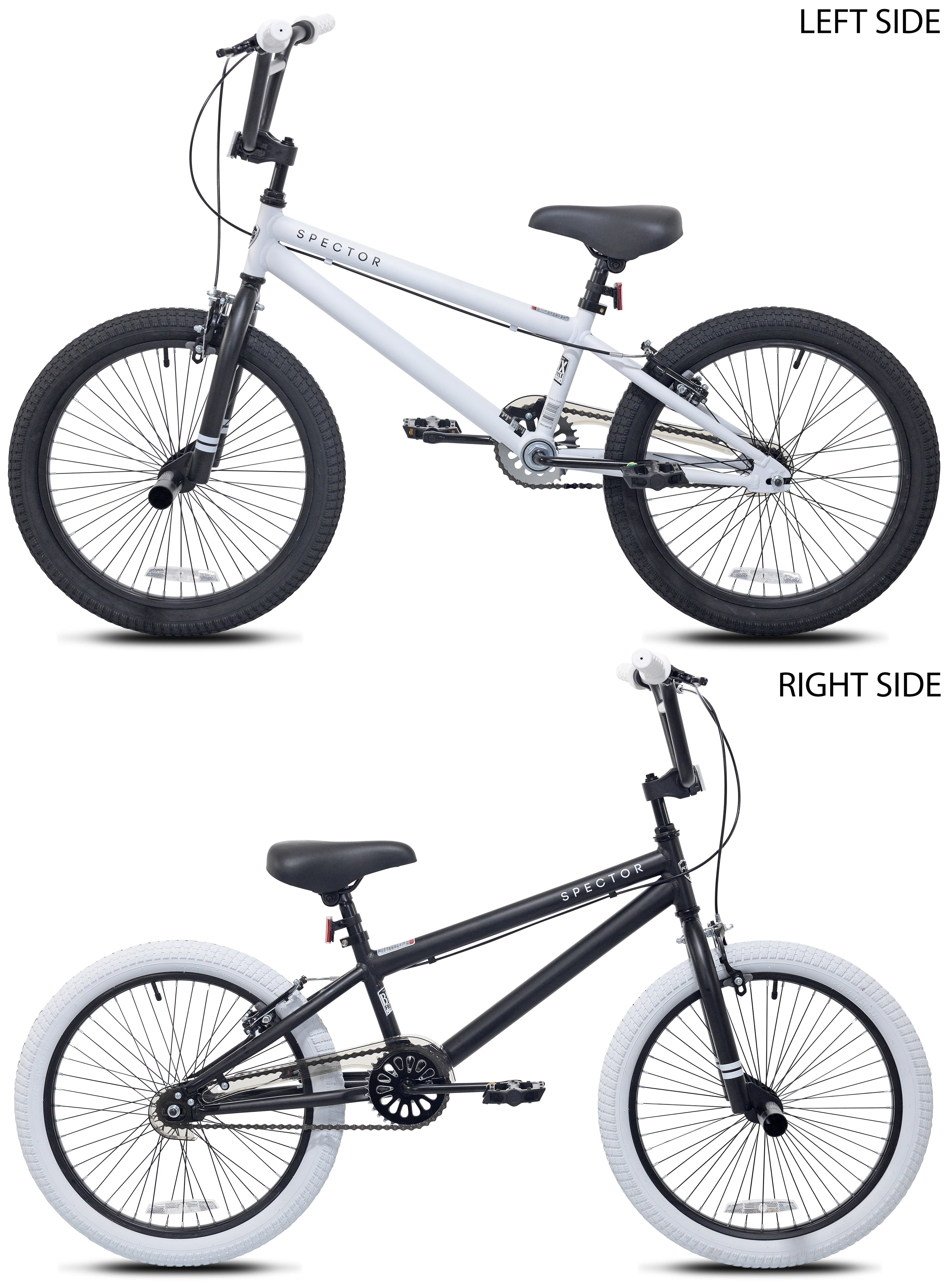 20 Kent Bicycles Spector BMX Bicycle, Fits Rider 4'2 - 5', Black/White, Child/Tween/Teen, Unisex