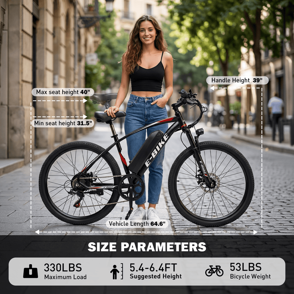 OwnGold 26 Electric Bike for Adults, 500W Peak Motor, 20MPH, 35+ Miles Range, 432Wh Battery, Commuter Ebike with Basket, 7-Speed, Lightweight, UL2849 Certified