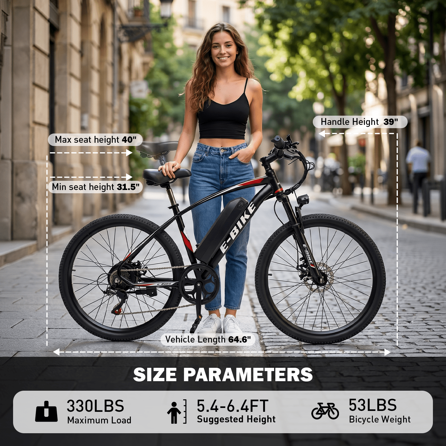 OwnGold 26 Electric Bike for Adults, 500W Peak Motor, 20MPH, 35+ Miles Range, 432Wh Battery, Commuter Ebike with Basket, 7-Speed, Lightweight, UL2849 Certified