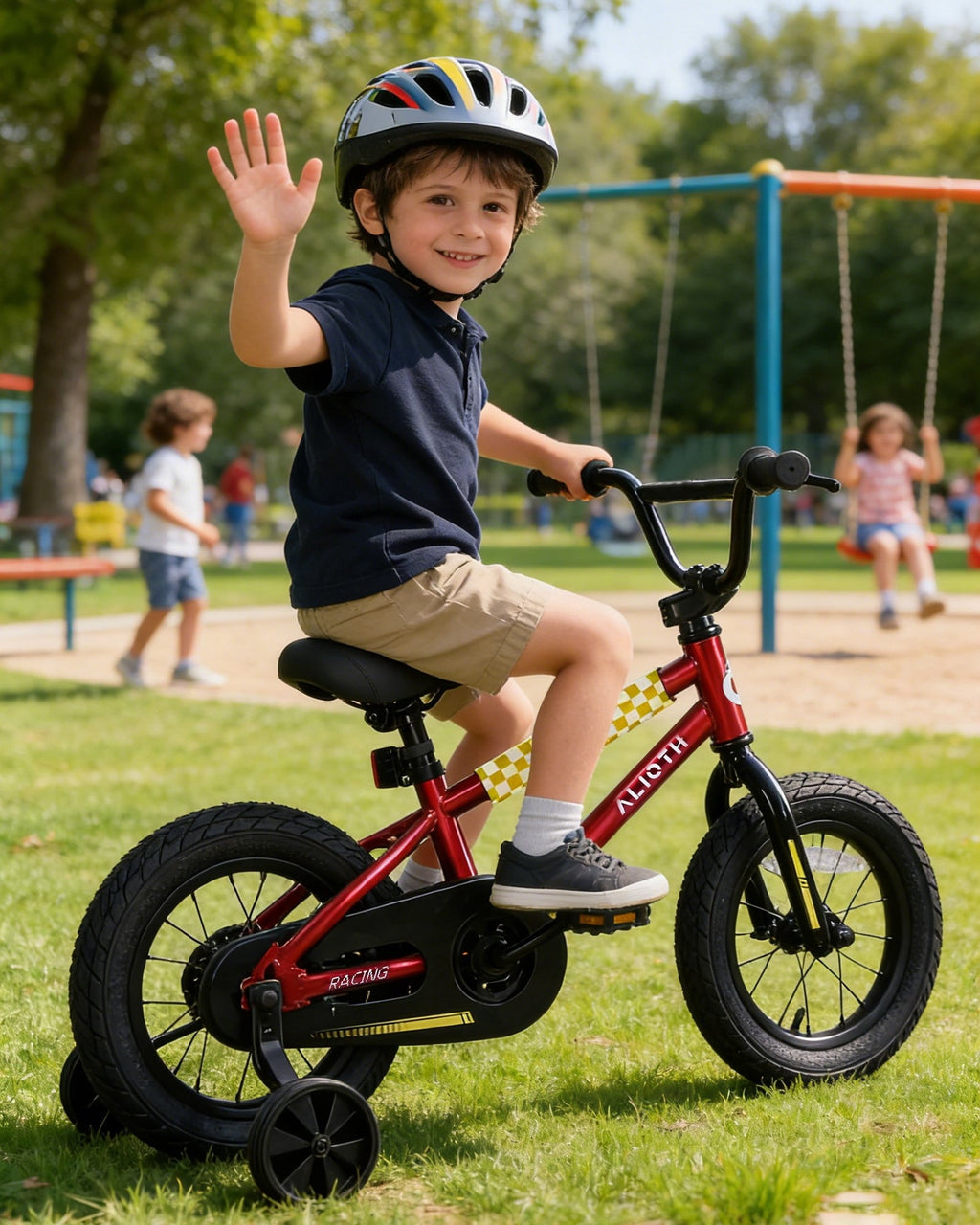 Vollsch BMX Style Kids Bike for 2-8 Years Old Boys Girls 16 Inches Toddlers Bicycle with Coaster Brake Training Wheels, Black