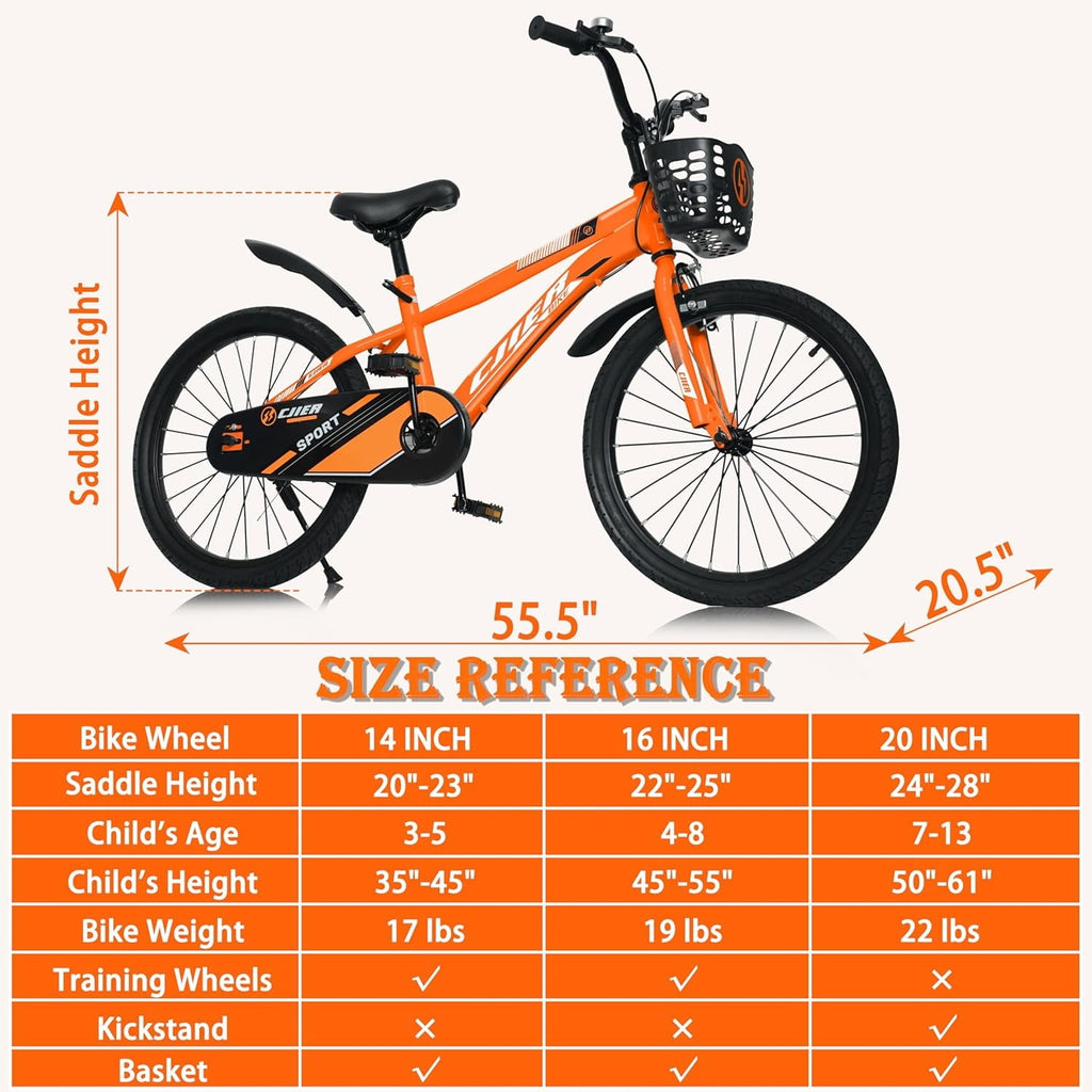 14 Kids Bikes for Girls and Boys, DEYGIA Kids' Bicycles with Training Wheels, Ages 3-5 Years