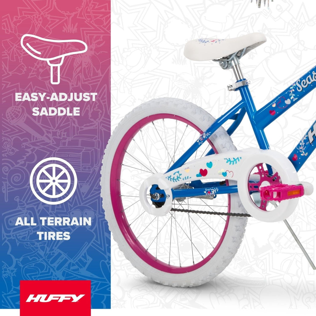 Huffy 20 Sea Star Kids' Bike, Fits Riders 44 - 56, Blue/Pink, Youth, Girls