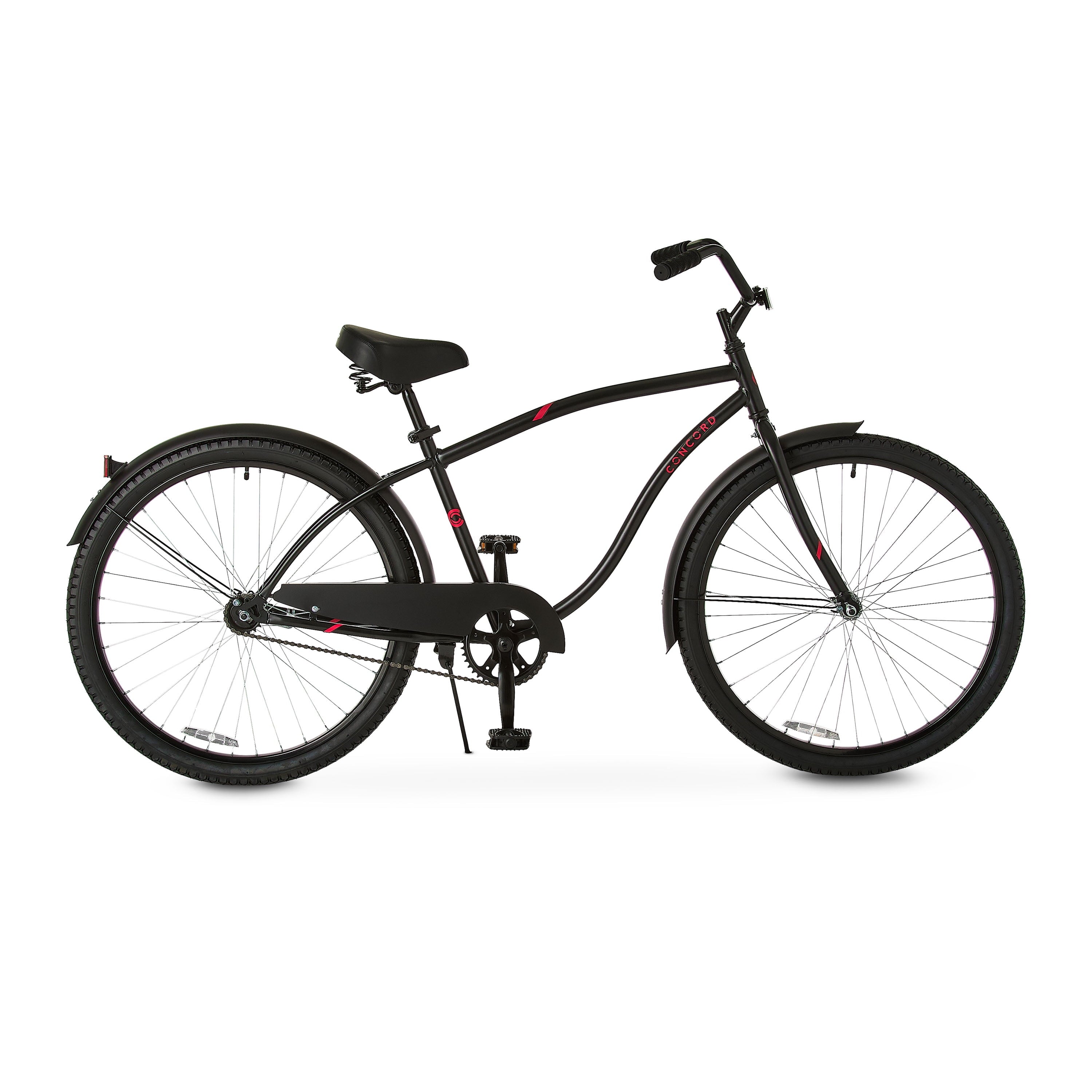 Concord 26 Pacifica Cruiser Bicycle, Fits Riders 5'2 - 5'10+, Adult, Unisex, Matte Black