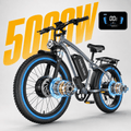 26 Electric Bike for Adult,5000w Dual Motors,up 100 Miles 52V 25Ah Ebike,26 x 4.0 Fat Tire Adult Bicycles for All Terrain,Mountain Commuter UL2849