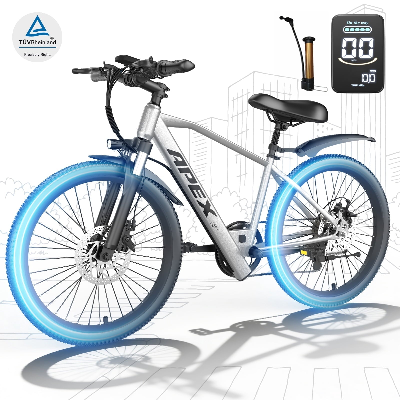 26 Electric Dirt Bike for Adults,1200W Peak Motor, 4 Modes & 7-Speed, UL2849 Certified,x Max 28Mph & 50Miles, Internal Removable Battery,Shock Absorber, Electric Mountain Bike