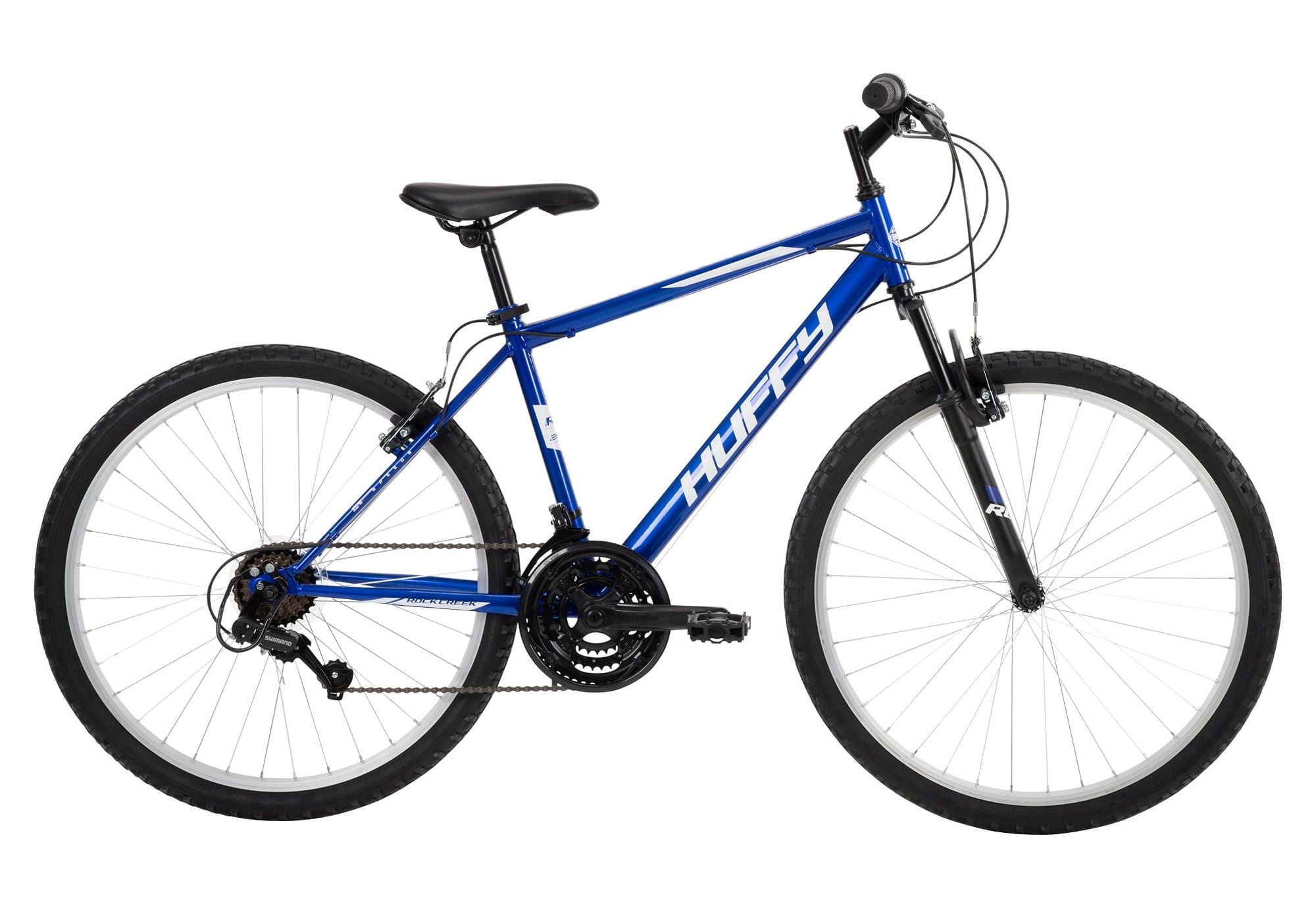 Huffy 26” Rock Creek Mountain Bike, Fits Riders 60”+, Blue, Adult, Men's