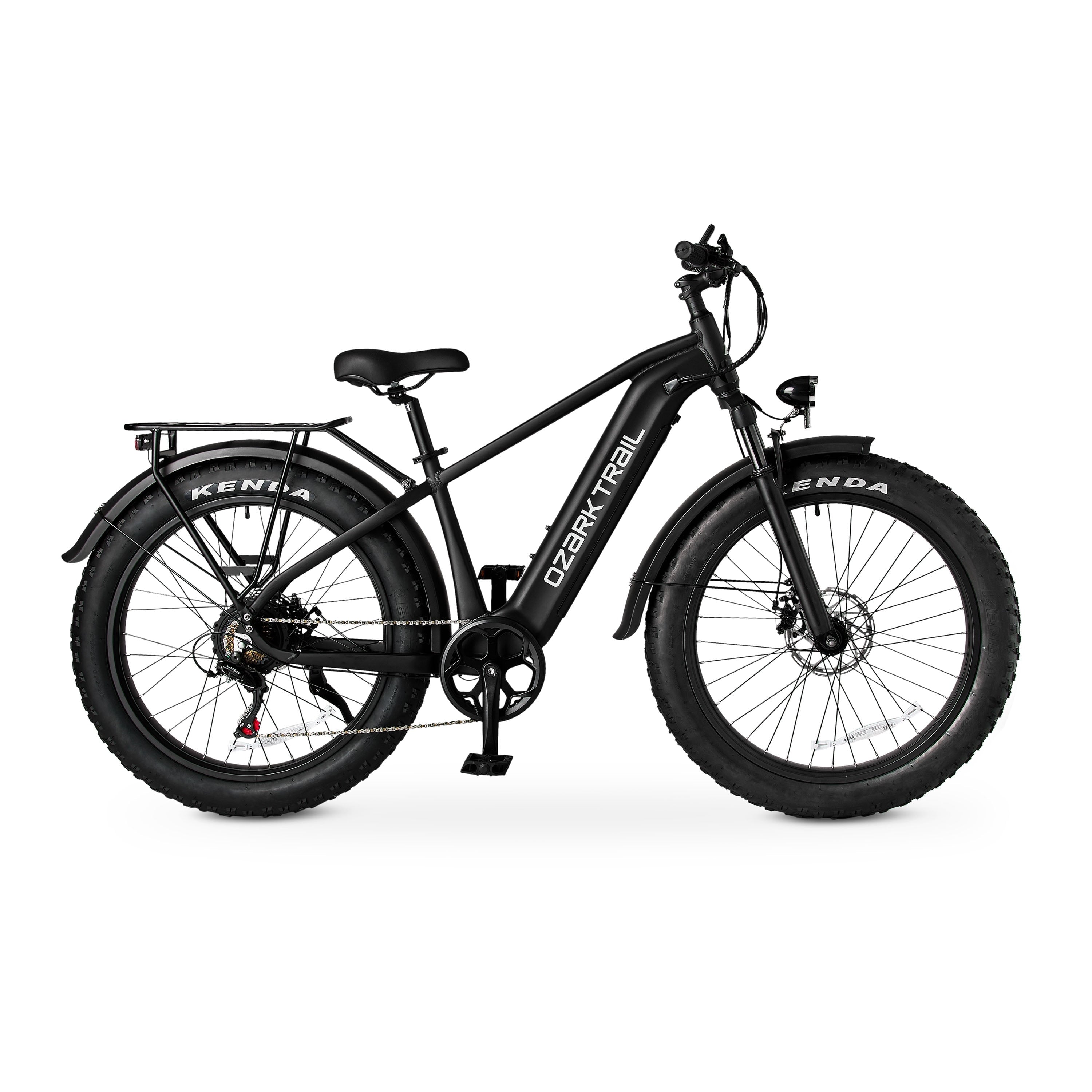 Ozark Trail 26 M.3 Ranger+ Electric Fat Tire Bike, 48V, Class 2, Black, Fits Riders 5'2 - 6'1, Adult, Unisex