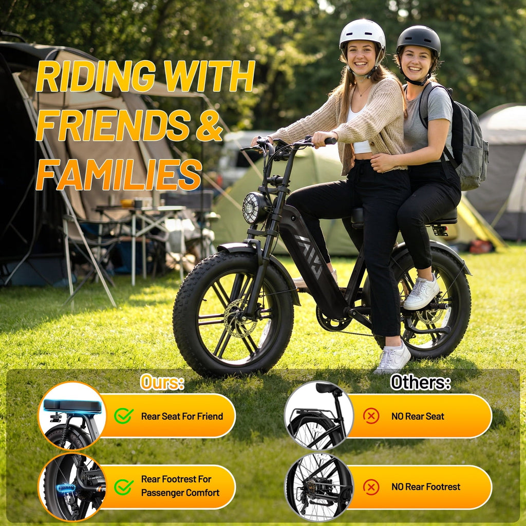 TST Electric Bike for Women, 20x4 Fat Tire, E Mountain Bike, 750W Motor 48V/15AH UL2849, Dual Hydraulic Disc Brakes, Full Suspension