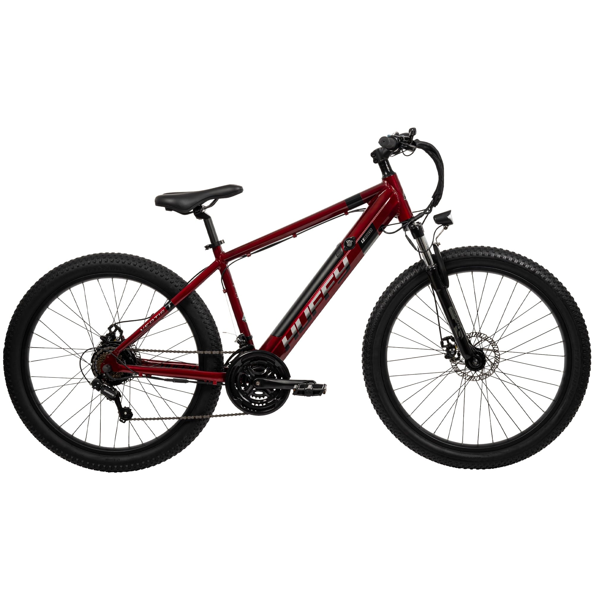 Huffy 27.5 Vertis 36V Electric Mountain Bike, Fits Riders 60+, Gray, Adult, Unisex