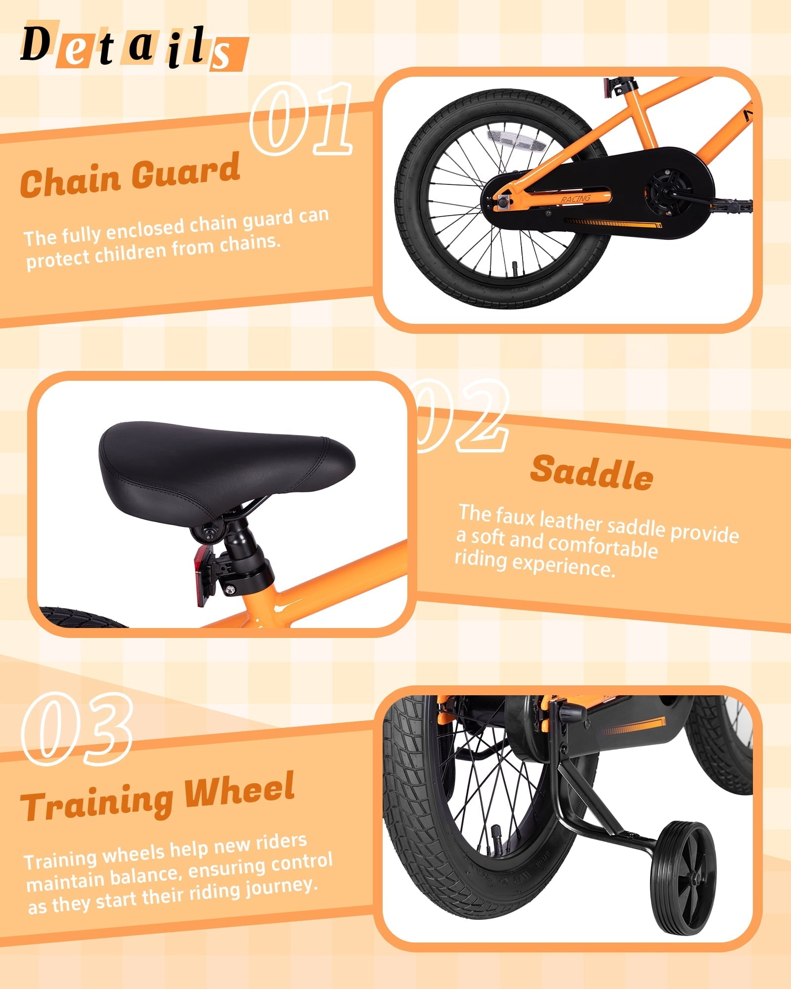 Vollsch BMX Style Kids Bike for 2-8 Years Old Boys Girls 16 Inches Toddlers Bicycle with Coaster Brake Training Wheels, Black