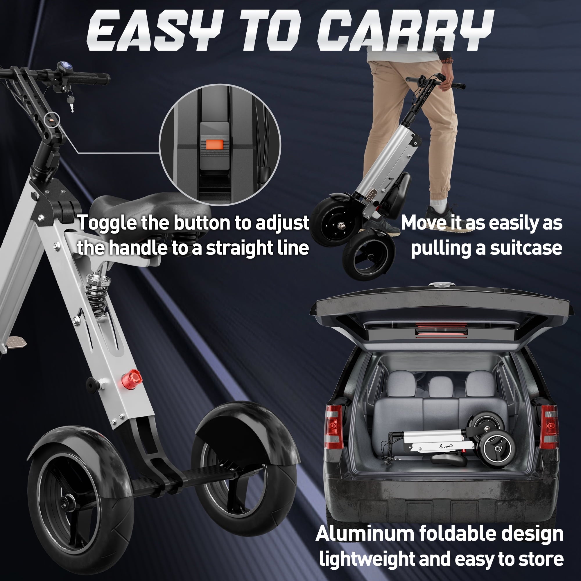 Skeri Electric Scooter Bike for Adults, 26x4 Fat Tire Full Suspension E-Mountain Bicycle,750W (Peak 1200) Motor 48V 20Ah 7-Speed Ebike UL2849