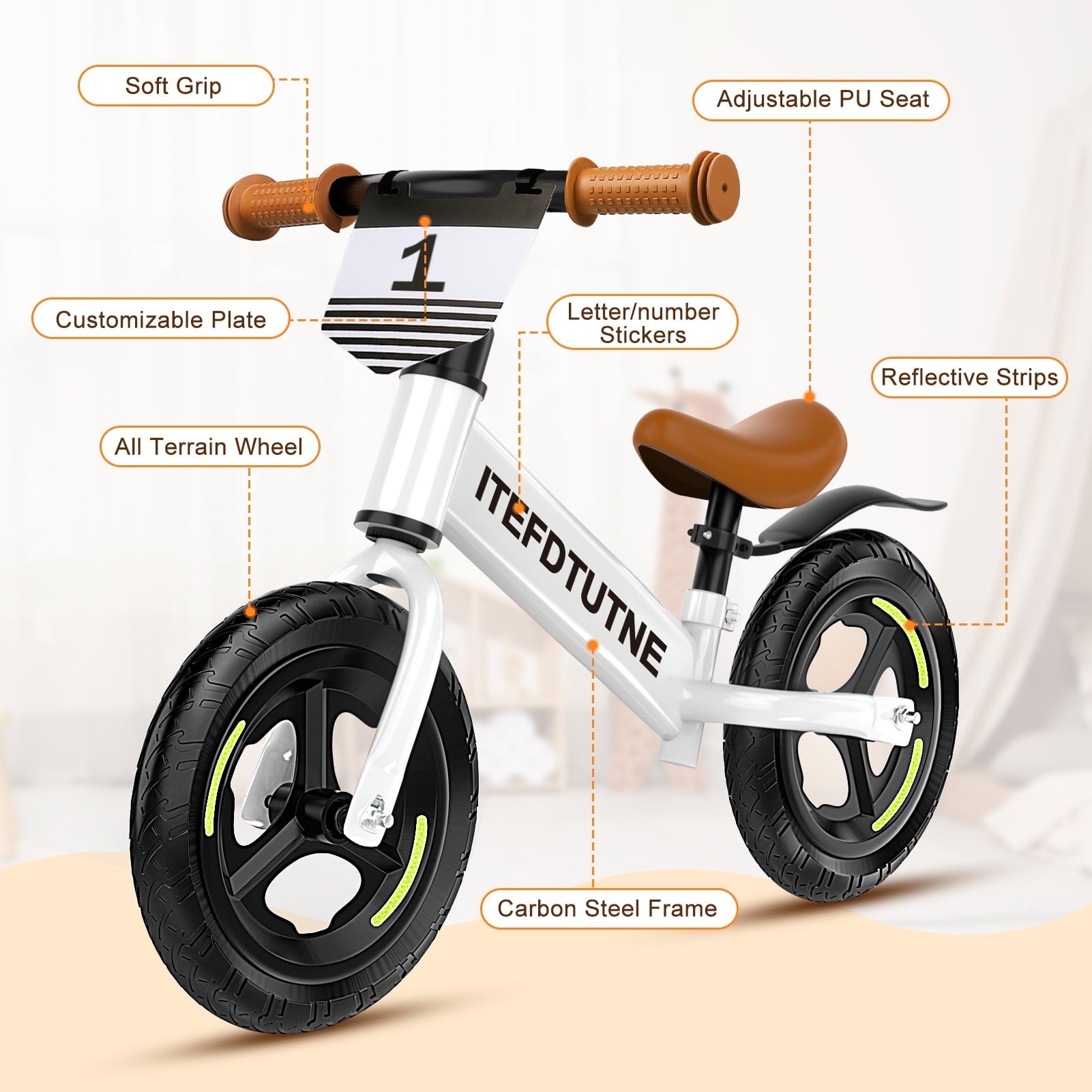 12 inch Kids Bike with Training Wheels, Children Bike with Adjustable Handlebar, Kids Bicycle for Boys Girls Toddlers Age 3-5, 2-in-1 Red Toddler Bike