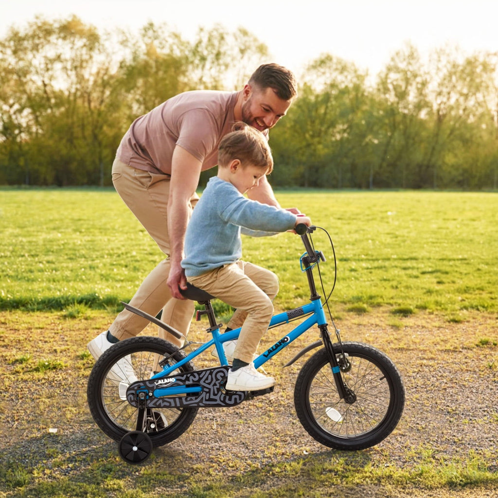 Ktaxon Bike, 18 Inch Bicycle with Training Wheels and Kickstand, Easy to Assemble, Learning to Ride, Blue