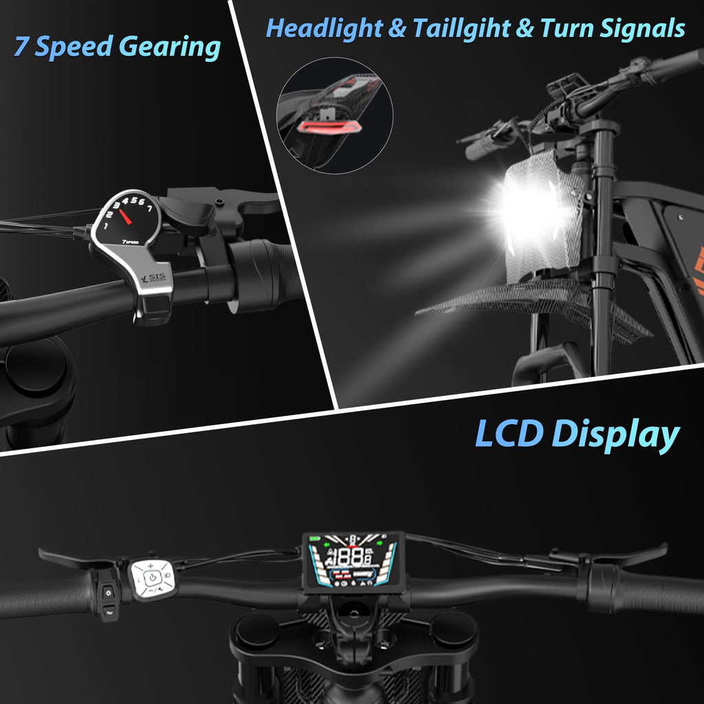 Electric Dirt Bike for Adults/Teens,Peak 2600W,Anti Theft Alarm Electric Motorcycle,60V 23AH,Max 100 Miles Removabale Battery,14/12 Tire Mountain Bike UL2849