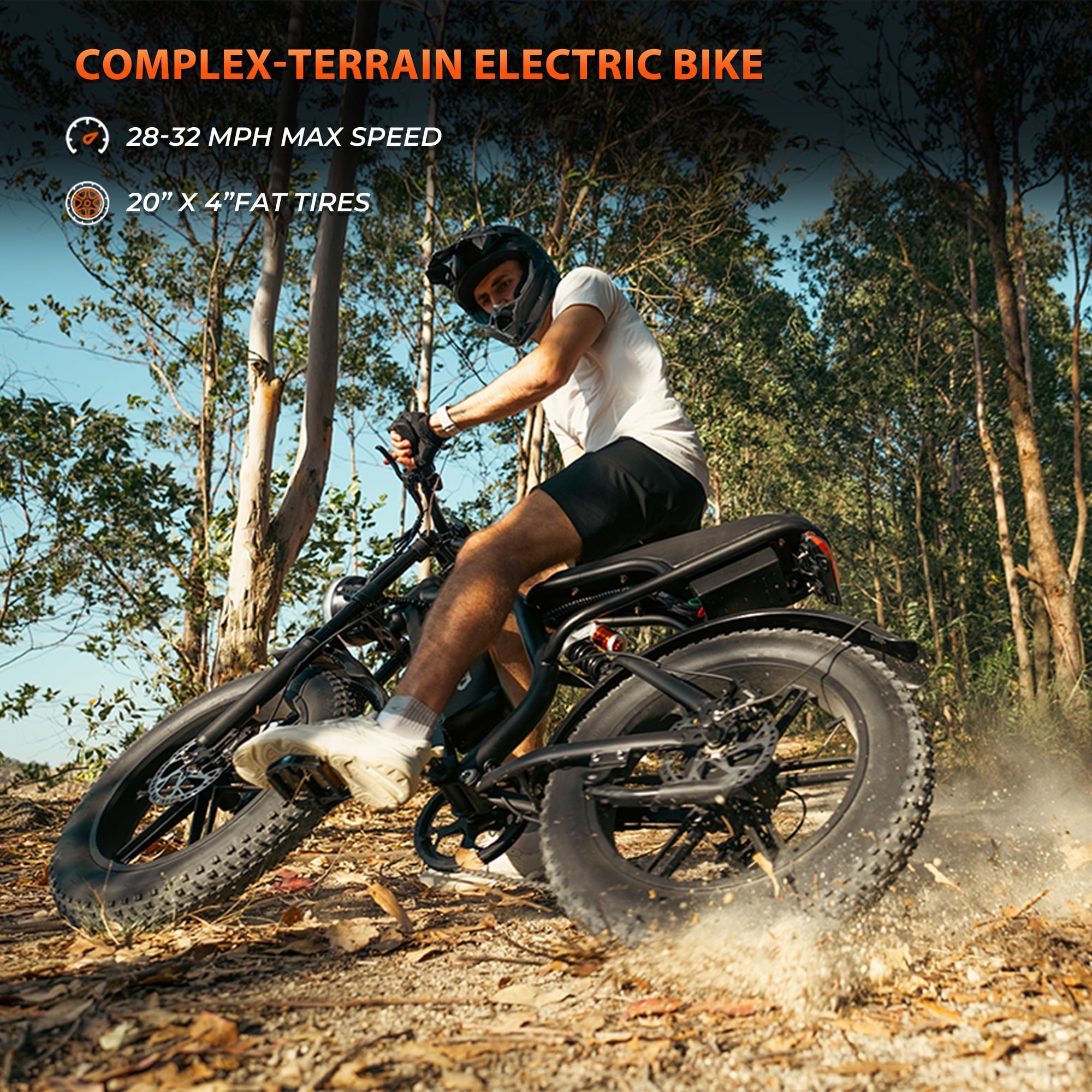 HiKeep 20 Fat Tire Electric Bike for Adults, 750W 1500W Peak Motor, 48V 17.5Ah Removable Battery E-Mountain, Full Suspension Dirt Ebike, UL2849