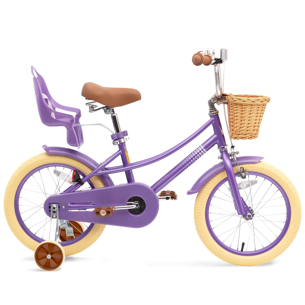 XJD Girls Bike for Toddlers and Kids Ages 2-12 Years Old,12 14 16 Inch Kids Bike with Training Wheels & Basket, 20 Inch Girls Bicycle with Handbrake & Kickstand