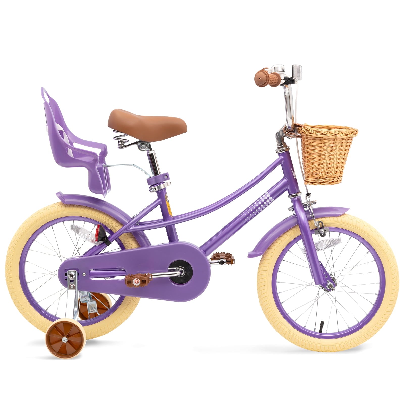 XJD Girls Bike for Toddlers and Kids Ages 2-12 Years Old,12 14 16 Inch Kids Bike with Training Wheels & Basket, 20 Inch Girls Bicycle with Handbrake & Kickstand