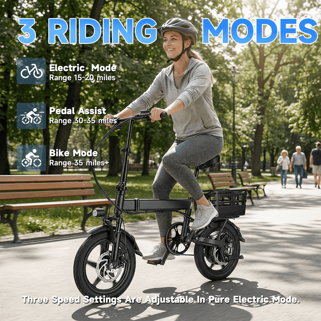 Electric Bike for Adults with Basket,500W Peak Motor,35 Miles 20 MPH,432WH Battery,14 Folding Ebike Bicycle,UL2849