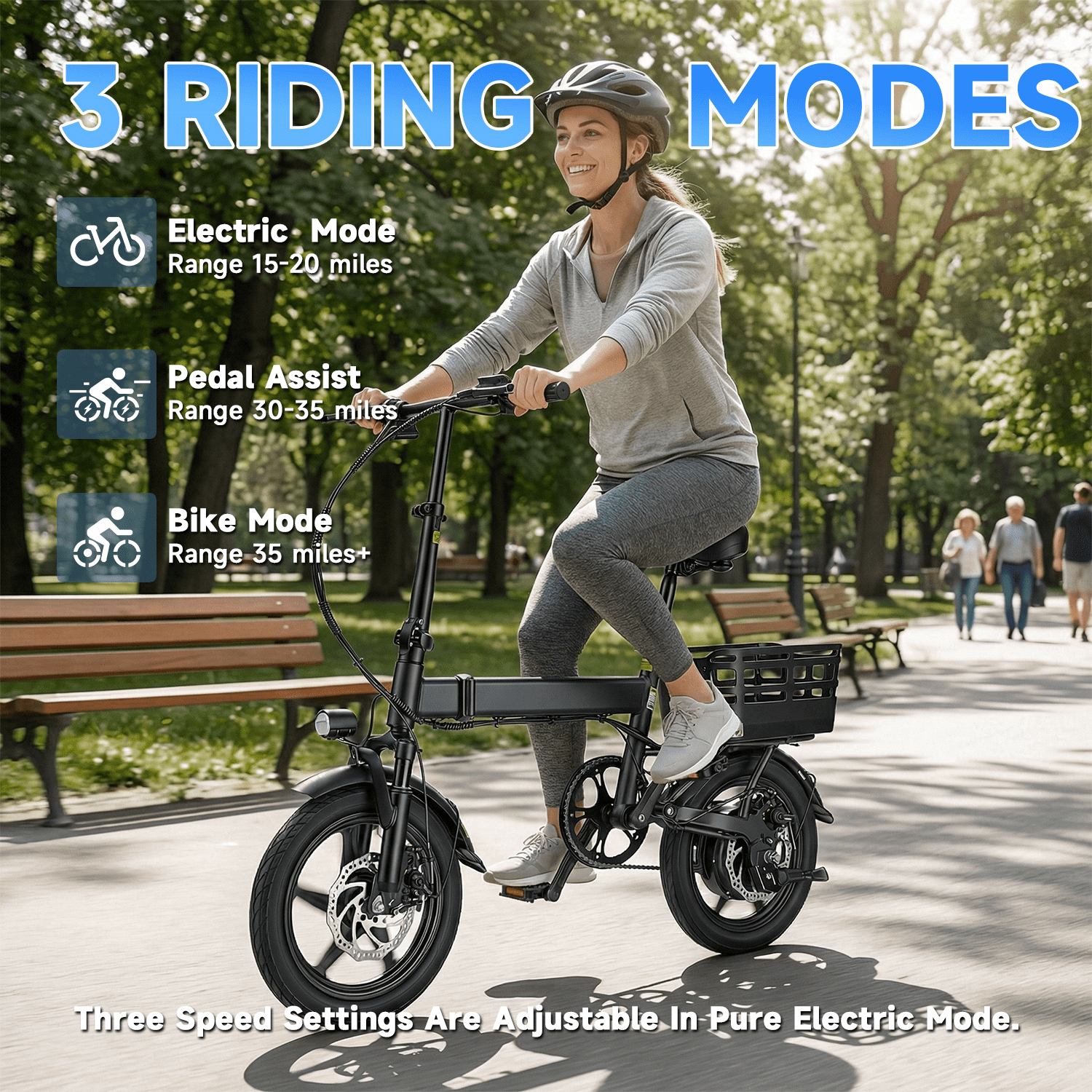 Electric Bike for Adults with Basket,500W Peak Motor,35 Miles 20 MPH,432WH Battery,14 Folding Ebike Bicycle,UL2849