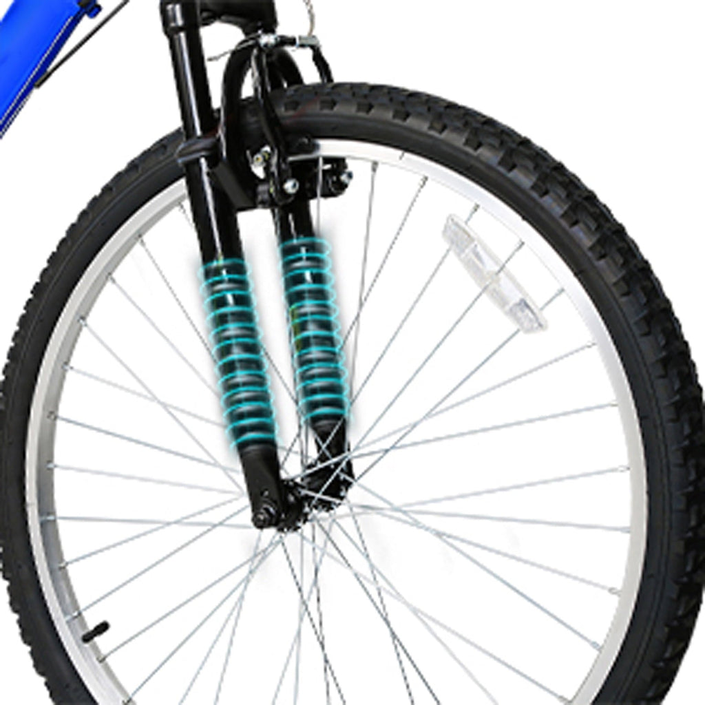 Hykolity 26 in Mountain Bike Sport Bicycle, 18 Speed Mtb Cycling for Adult Men Women Age 14+, Dual Full Suspension Outdoor Sport Bikes, White