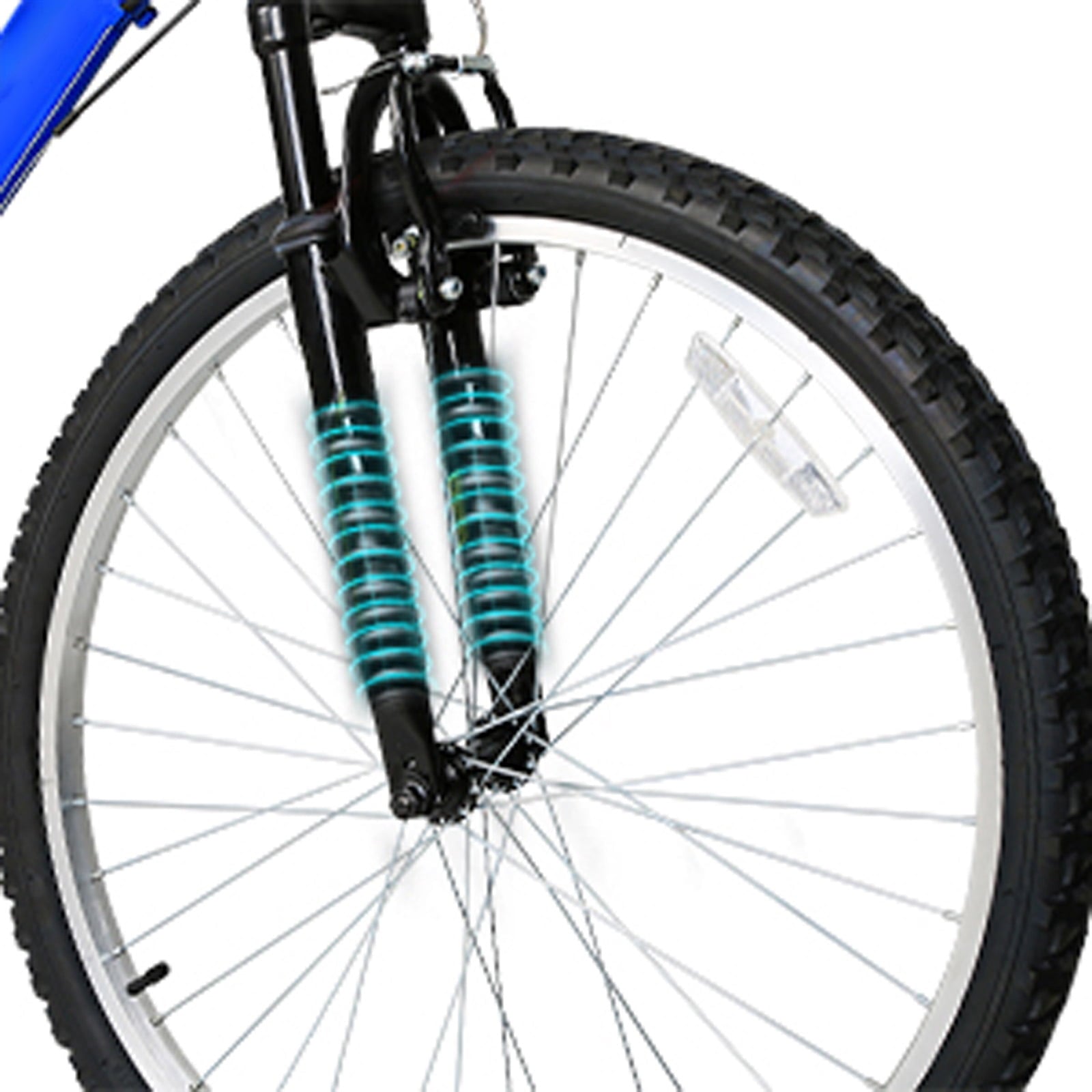 Hykolity 26 in Mountain Bike Sport Bicycle, 18 Speed Mtb Cycling for Adult Men Women Age 14+, Dual Full Suspension Outdoor Sport Bikes, White