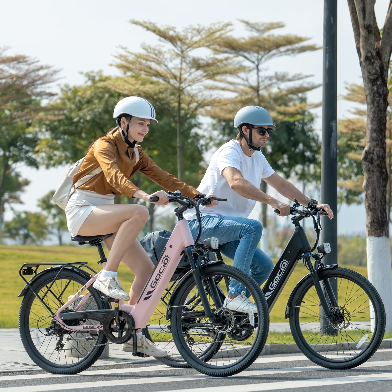 Gocio 26 x 2.1 Electric Bike for Adults, 500W Commuter Ebike, 48V 720wh Built-in Battery, 5 Riding Modes, Max 60 Miles, LCD, Lockable Front Suspension Step Thru E Bikes UL 2849