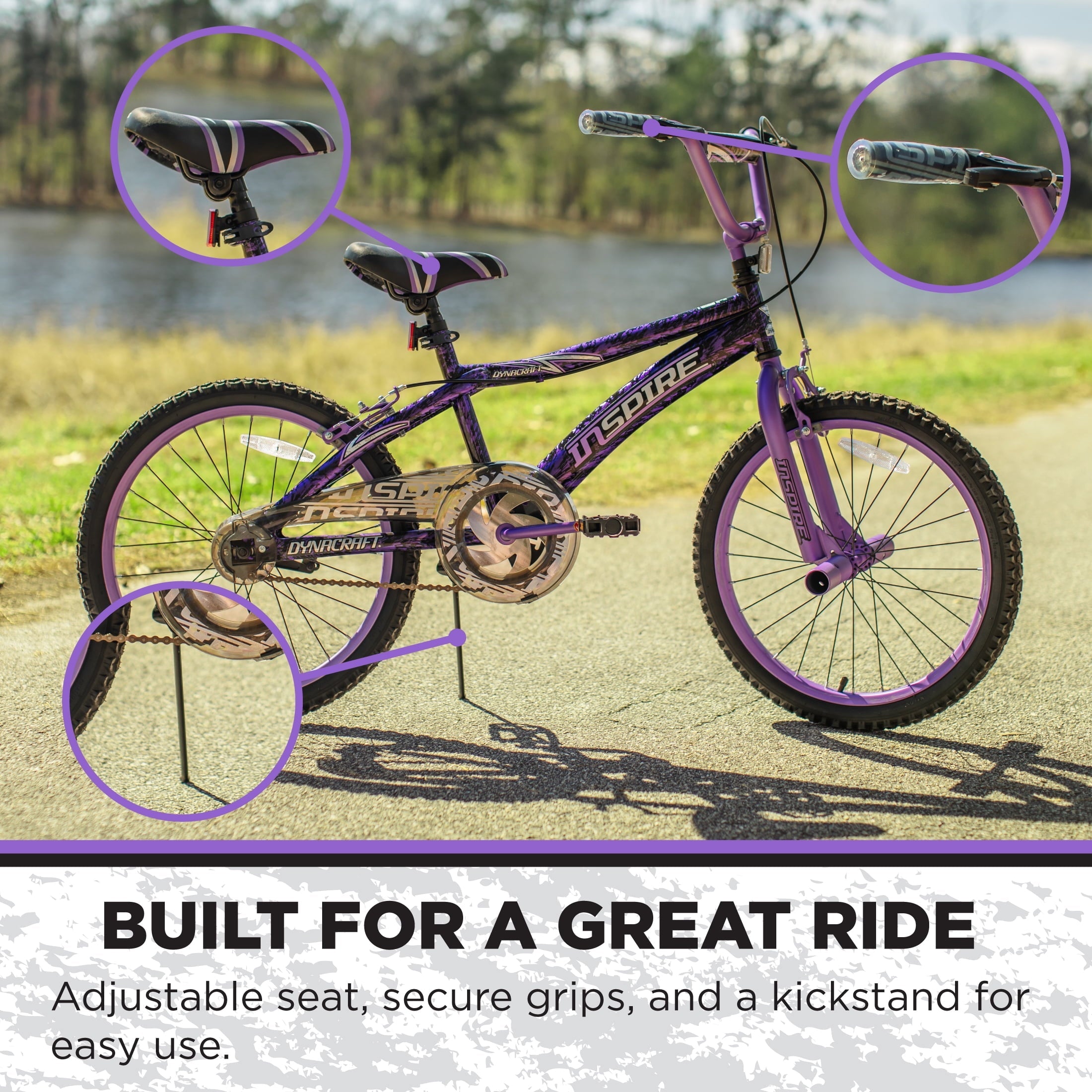 Dynacraft Inspire Girls 20 BMX Bike for Kids Ages 7-14