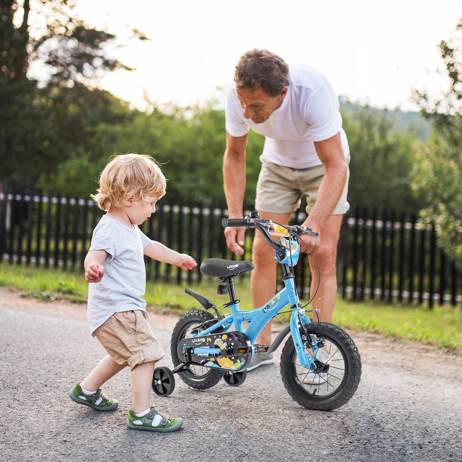Ktaxon Bike, 18 Inch Bicycle with Training Wheels and Kickstand, Easy to Assemble, Learning to Ride, Blue