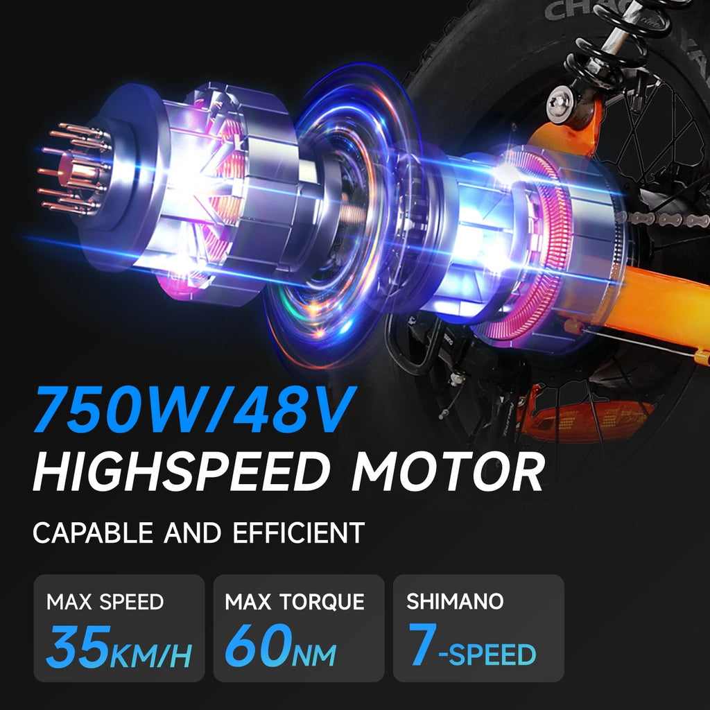 Spacewalk Small Electric Bike,16 Fat Tire Ebike,Compact Design,More Suitable for Riders Under 5'2, and Teenagers with 750W Motor, 21.7MPH with Removable 48V/15AH Battery,50-Miles Motorcycle