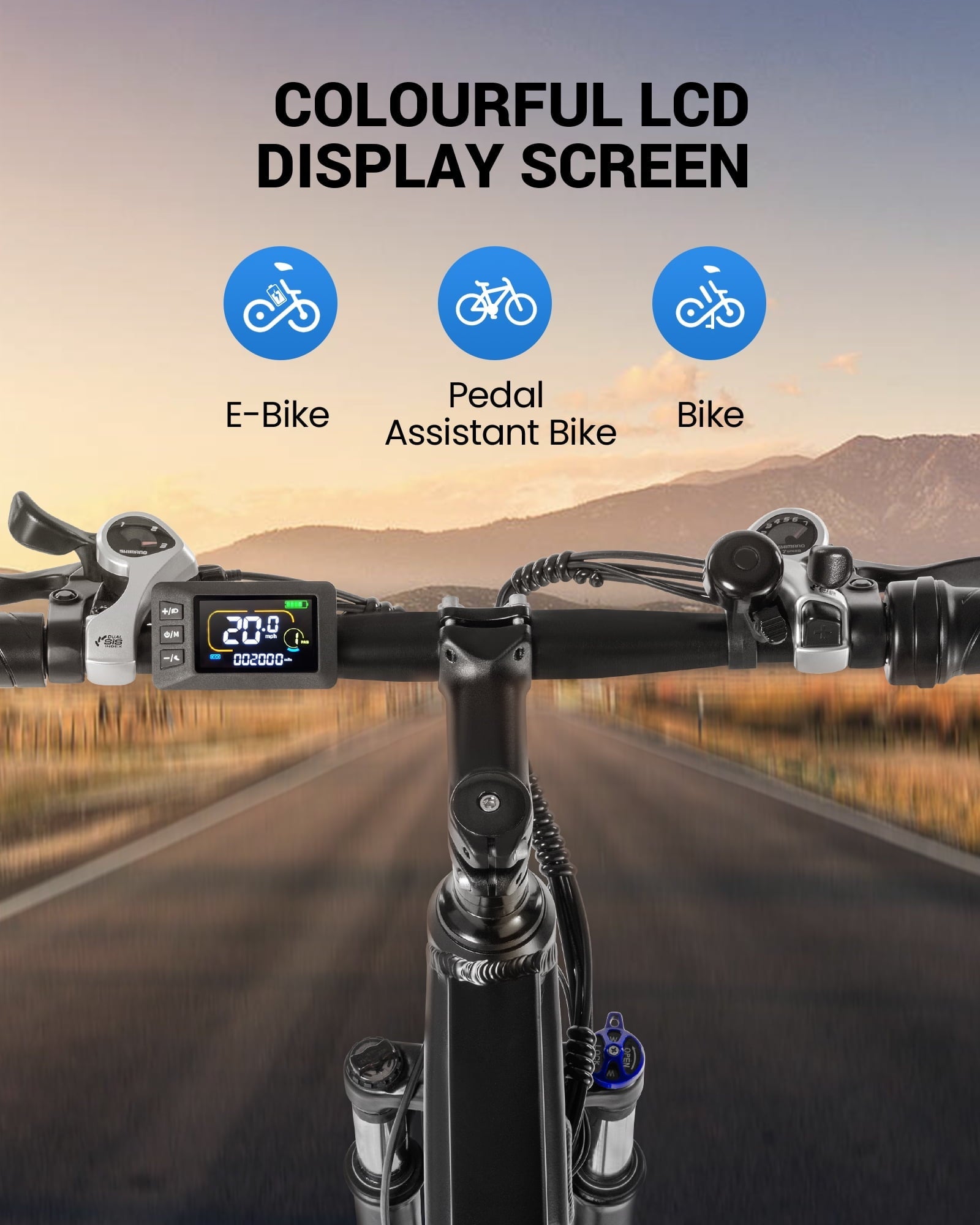 MIHOVER 26Electric Bike for Adults 350W 20MPH, 36V Removable Battery 7-Speed, UL2849 Certified City & Light Off-Road E-Bike with Lock -Black