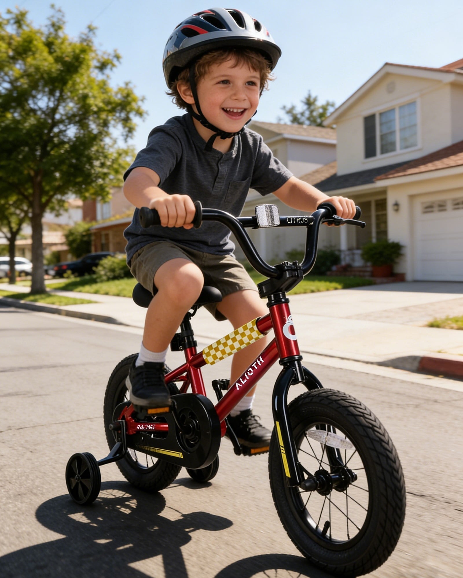 Vollsch BMX Style Kids Bike for 2-8 Years Old Boys Girls 16 Inches Toddlers Bicycle with Coaster Brake Training Wheels, Black