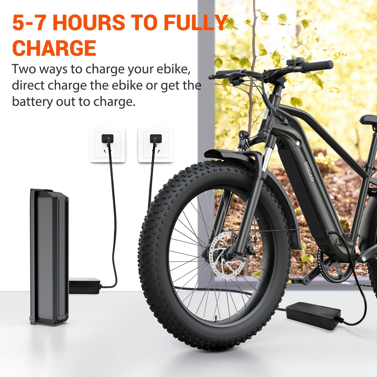 SISIGAD Electric Bike, Peak 750W 28 Mph E-Mountain Bike for Adults, 48V/500WH Battery, 26 Off-Road Tires, UL2849, White Gray