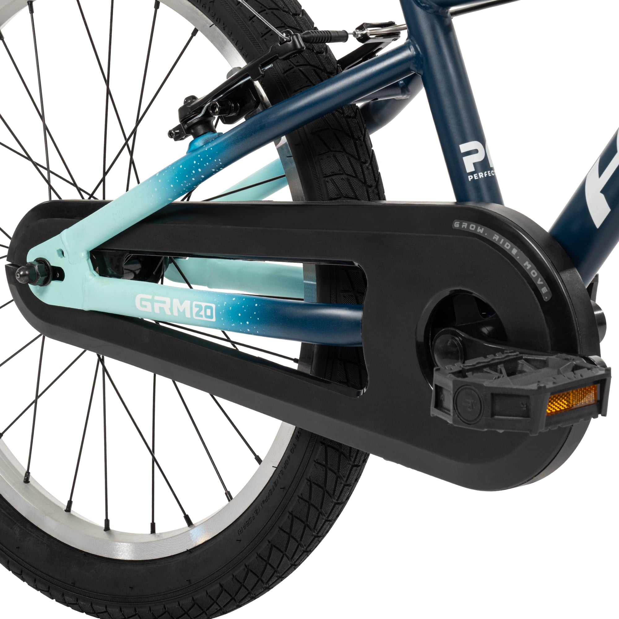 Huffy 20-Inch GRM Kids' Bike, Perfect Fit Frame for a Natural Riding Position, Dual Braking System for Confident Control, Full Chainguard for Safety, Fits Riders 45–52 Tall, Blue