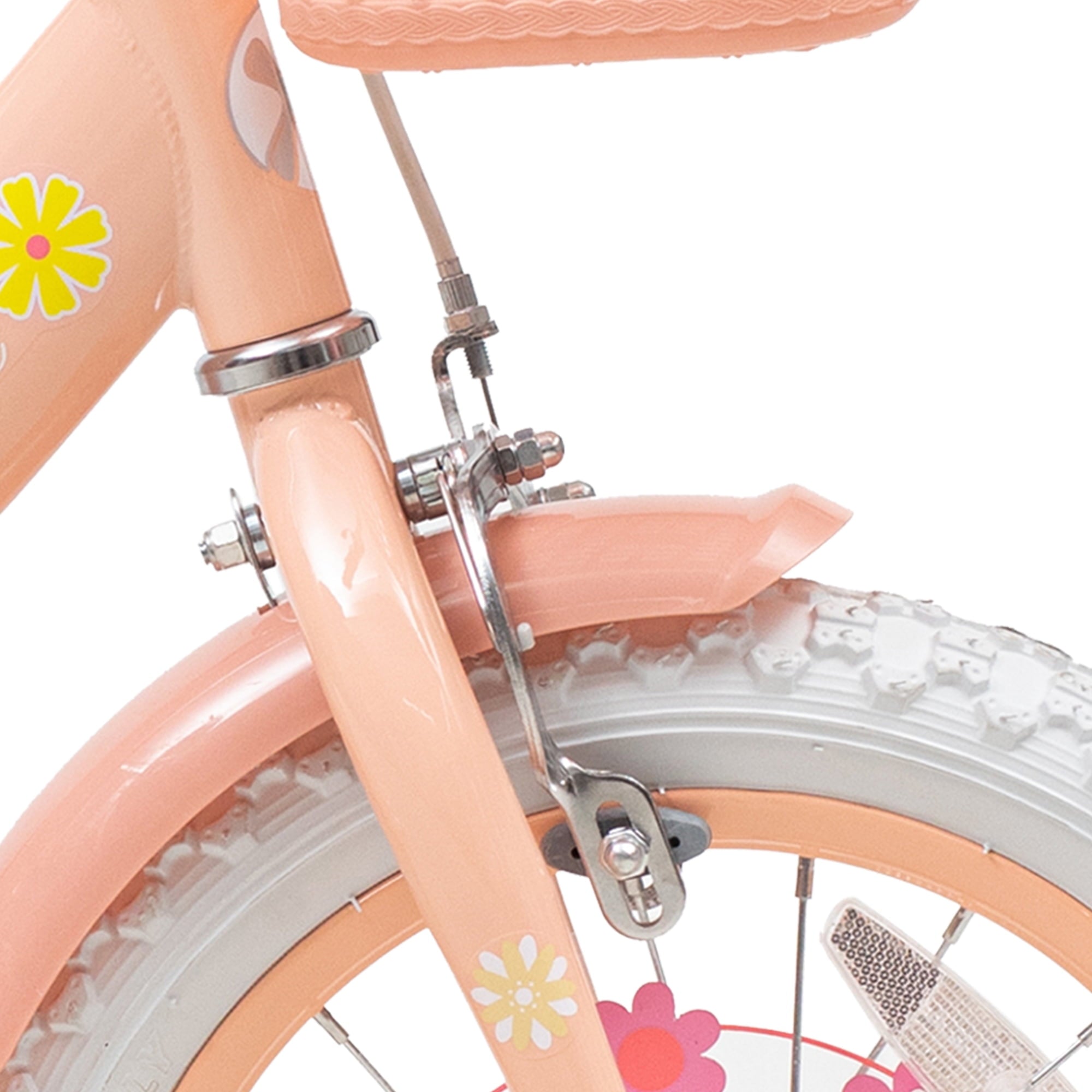 ACEGER 14 Inch Girls Bike with Basket, Training Wheels, Doll Seat, Purple Kids Bicycle for Ages 3-5