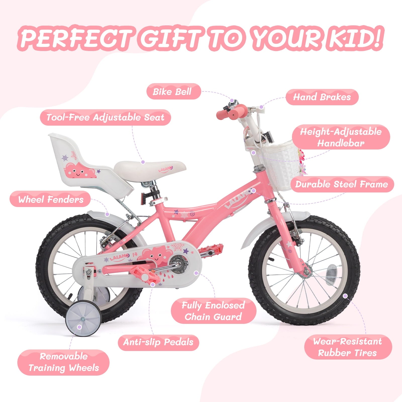 Ktaxon Kids Bike for Ages 2-5 Years Old, 12 Inches Kid's Bikes with Training Wheels, Children Bicycle for Boys Girls, Easy to Assemble, Learning to Ride, Blue