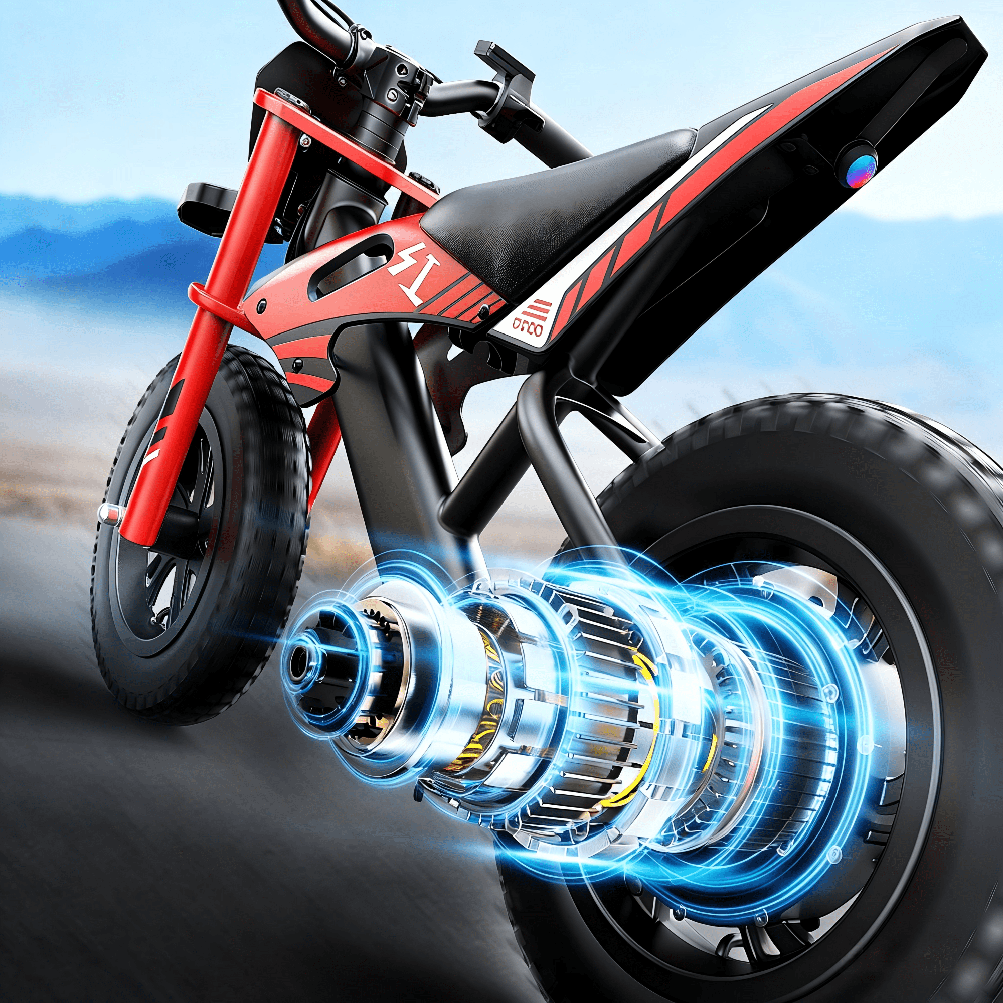 MIHOVER 21.6V Electric Bike for Kids 12, 200W Electric Banlance Bike Ages 5-8 Years Old, Electric Motorcycle Max 10MPH with LED Display, Beginners Friendly - Blue