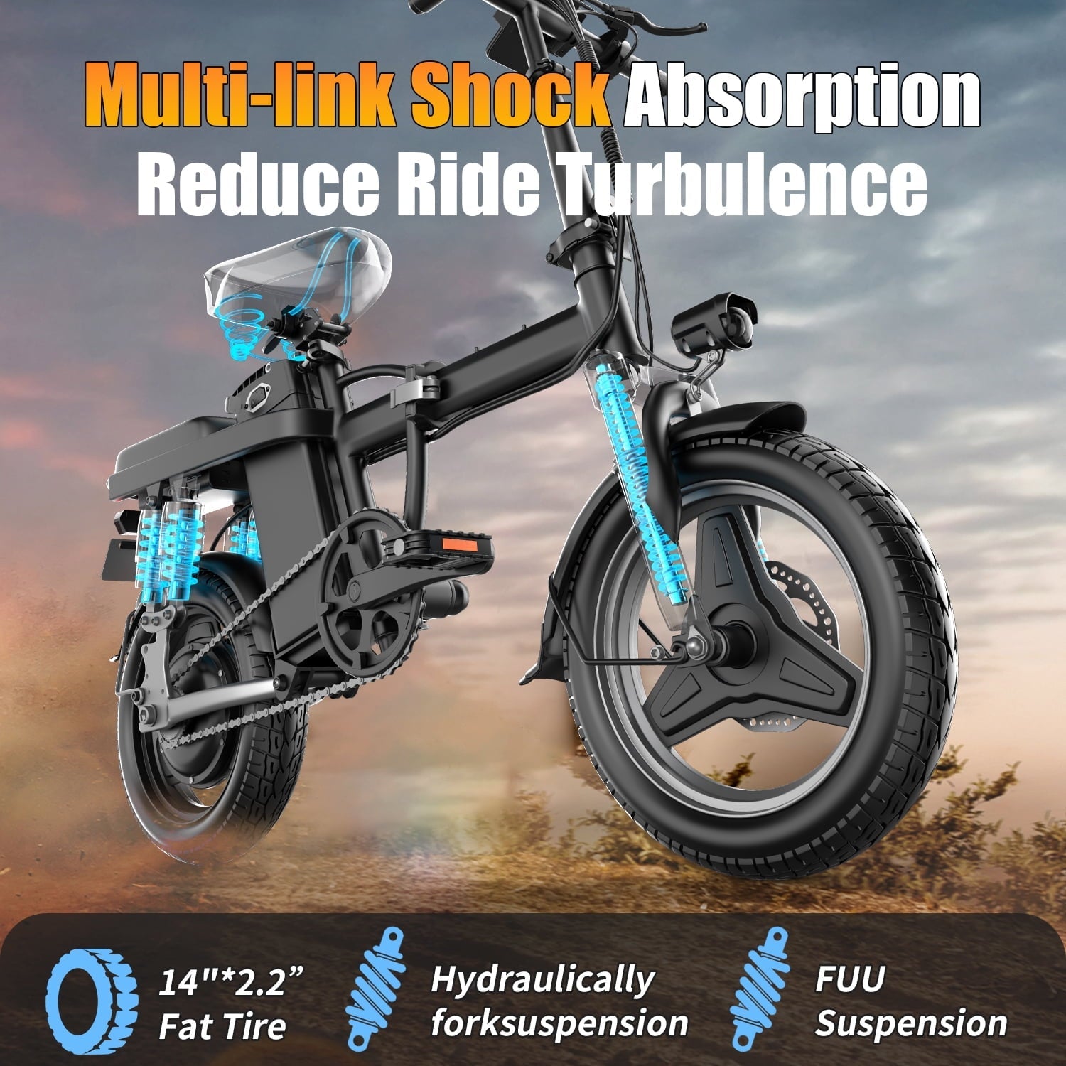ASKGO F9 Adult Folding Electric Bike, 1200W 25 MPH 25 Miles, 48V 13Ah Removable Battery, Meets Daily Commuting,Going Out and Playing,Give the best gift,Folding Ebike for Adult with Two Seats .UL2849
