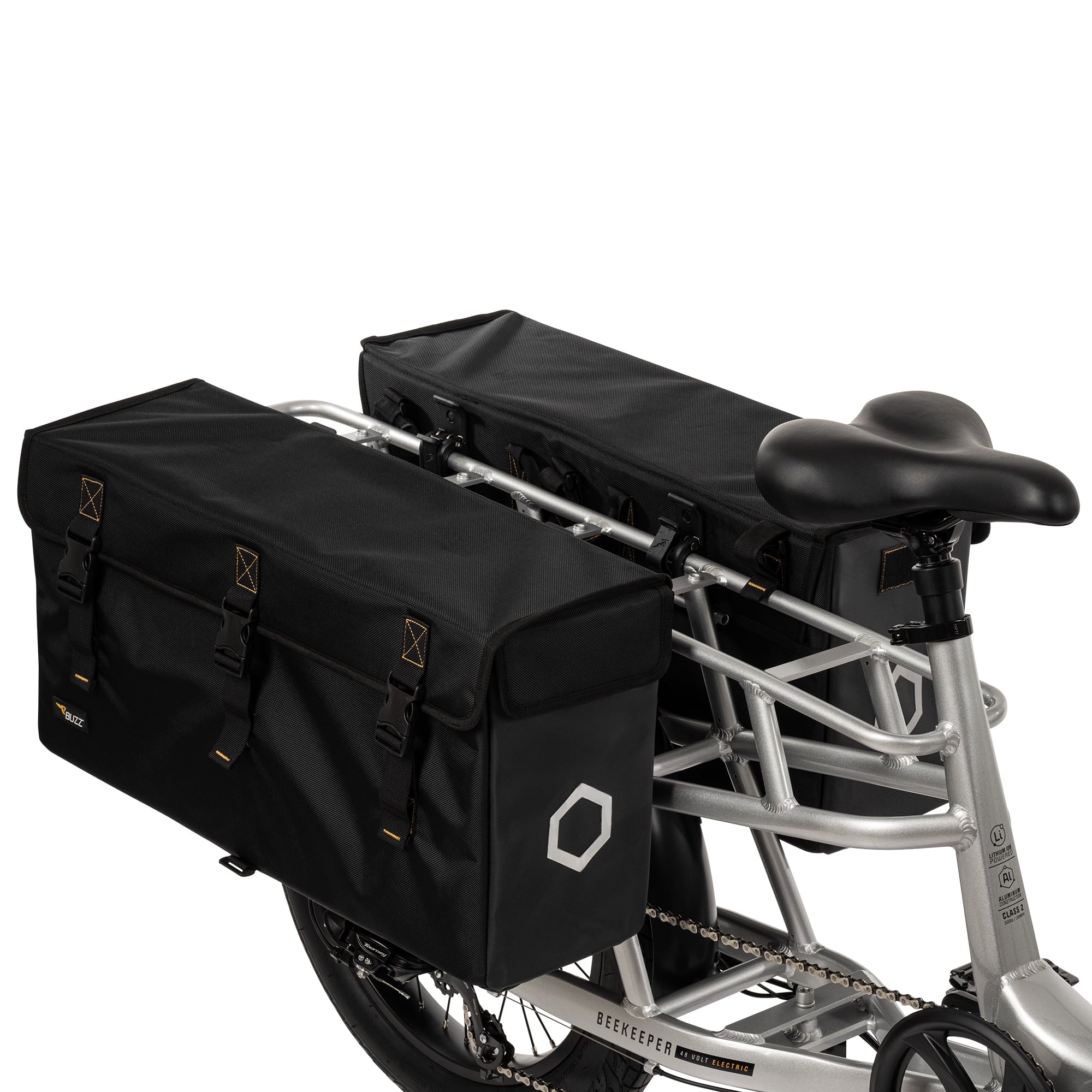 Buzz 24 Beekeeper 48V Electric Cargo Bike, Fits Riders 60+, Silver, Adult, Unisex