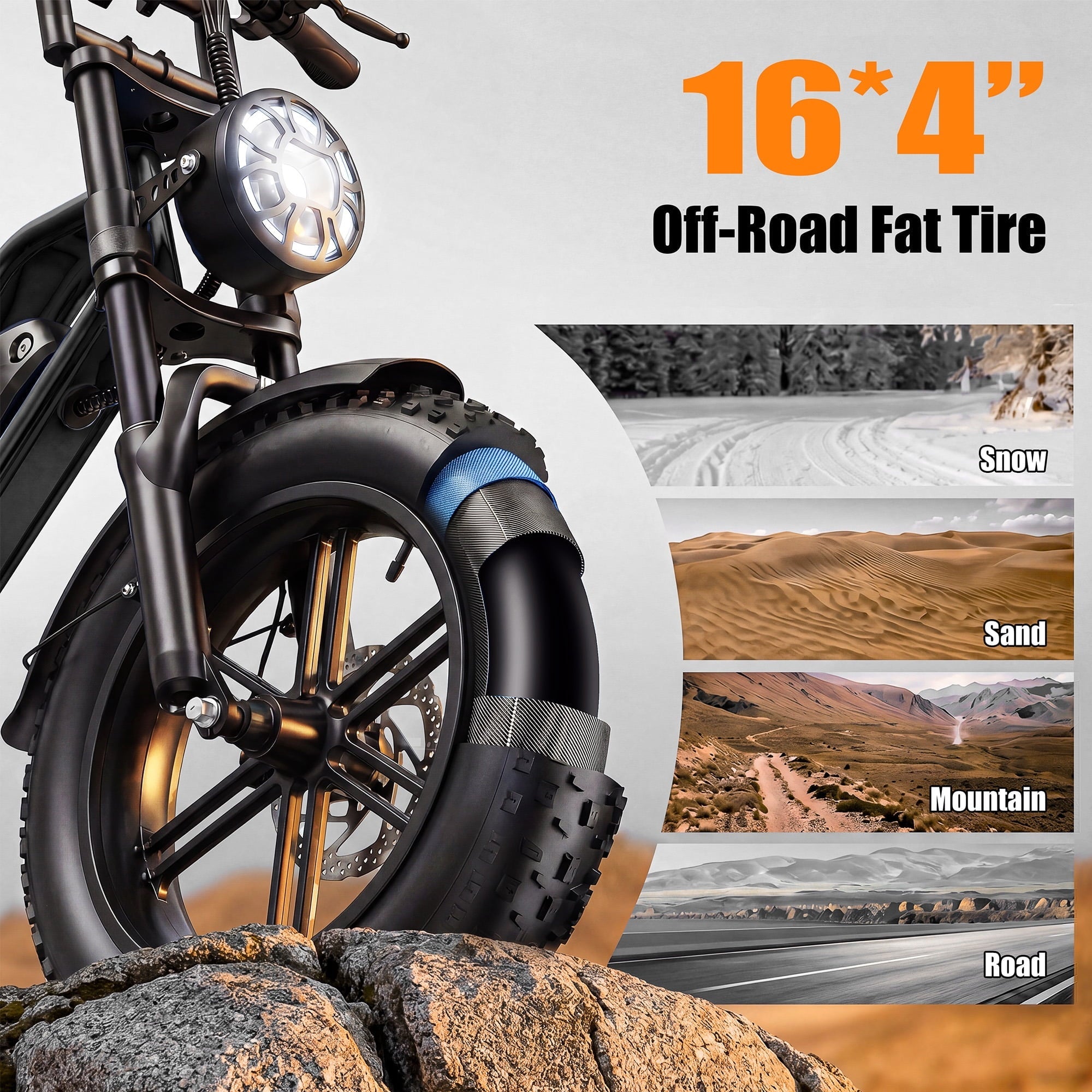 ESKUTE V100 Electric Bike for Teens Adults Students, 750W 28 Mph 48V 13 Ah,16x4.0 Fat Tire E Bicycle, 7-Speed Dual Suspension Mountain EBike Black, UL2849