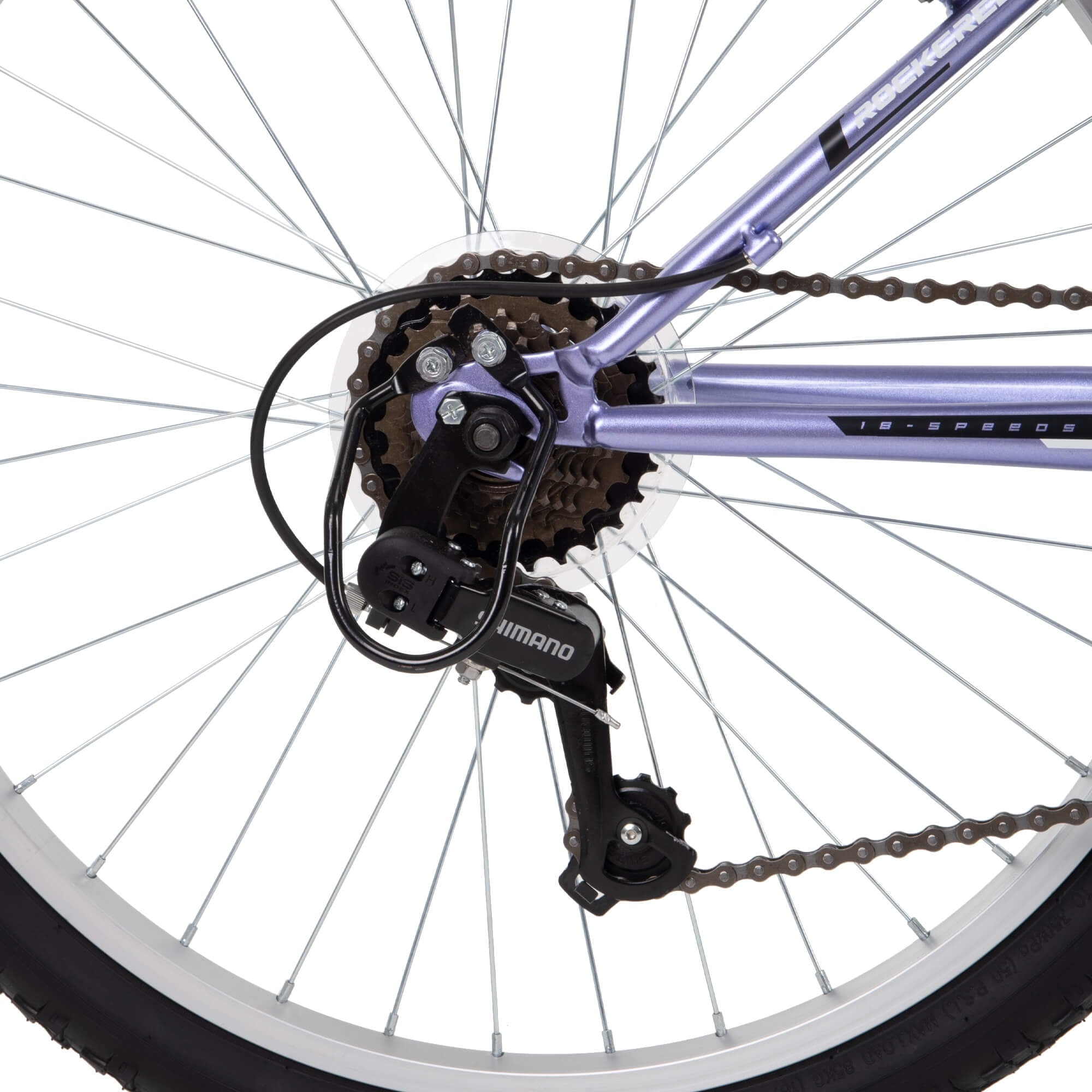 Huffy 24 Rock Creek Mountain Bike, Fits Riders 58” - 70”, Purple, Adult, Women's