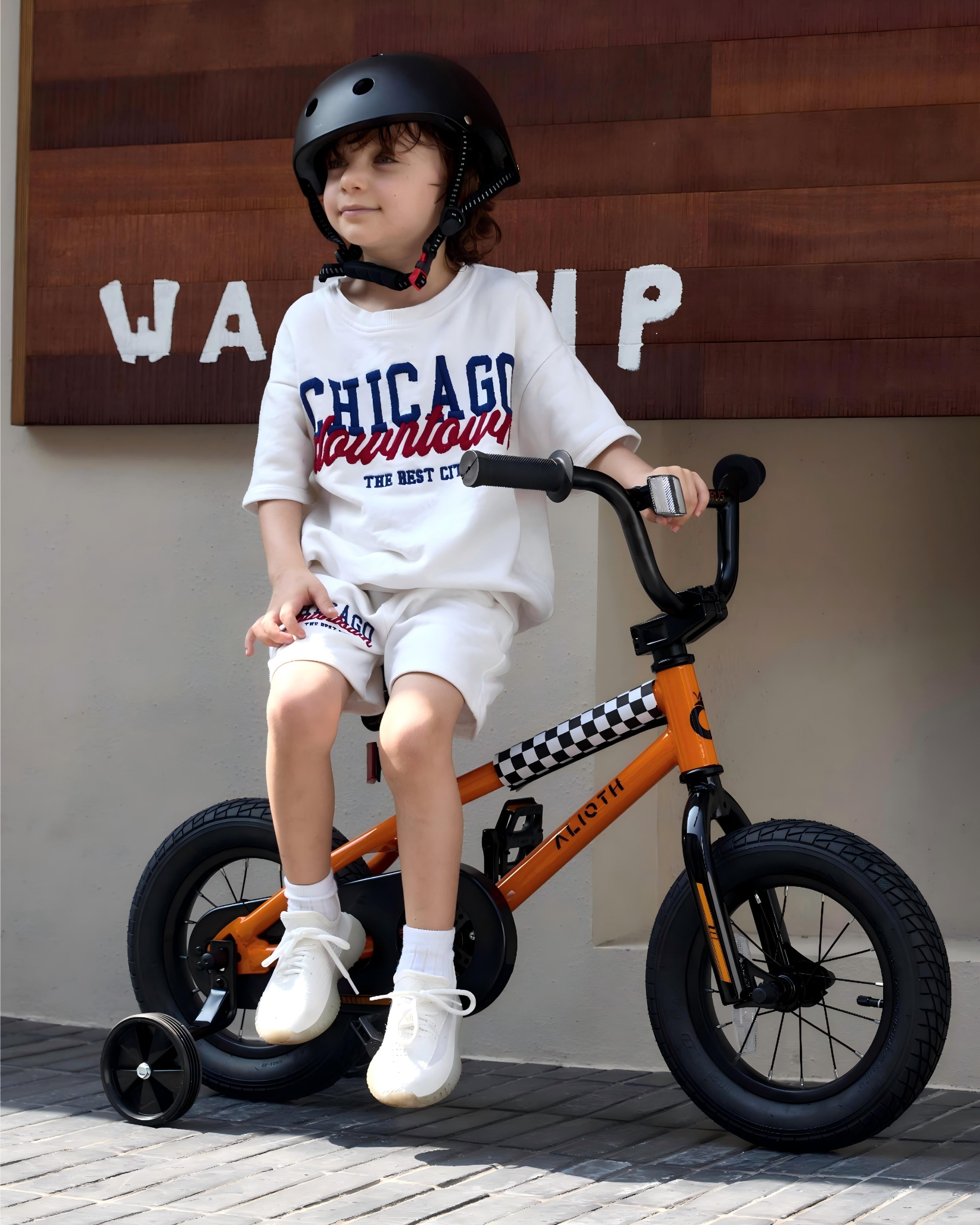 Vollsch BMX Style Kids Bike for 2-8 Years Old Boys Girls 16 Inches Toddlers Bicycle with Coaster Brake Training Wheels, Black