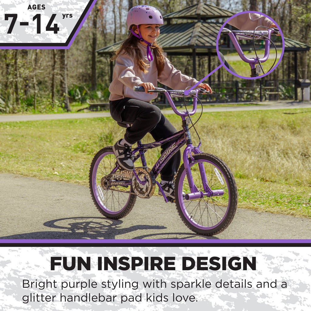 Dynacraft Inspire Girls 20 BMX Bike for Kids Ages 7-14