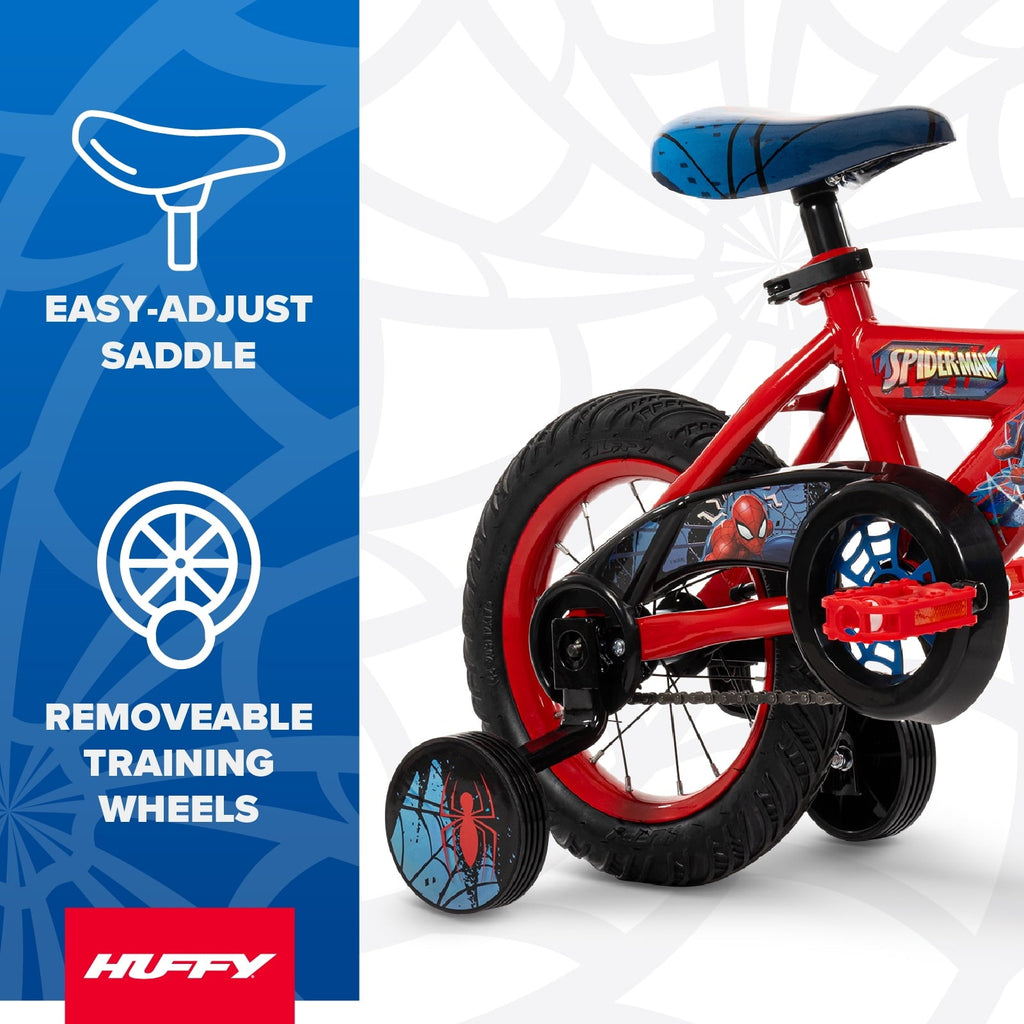 Huffy 12 Marvel Spider-Man Kids' Bike, Fits Riders 37 - 42, Red, Youth, Boy's