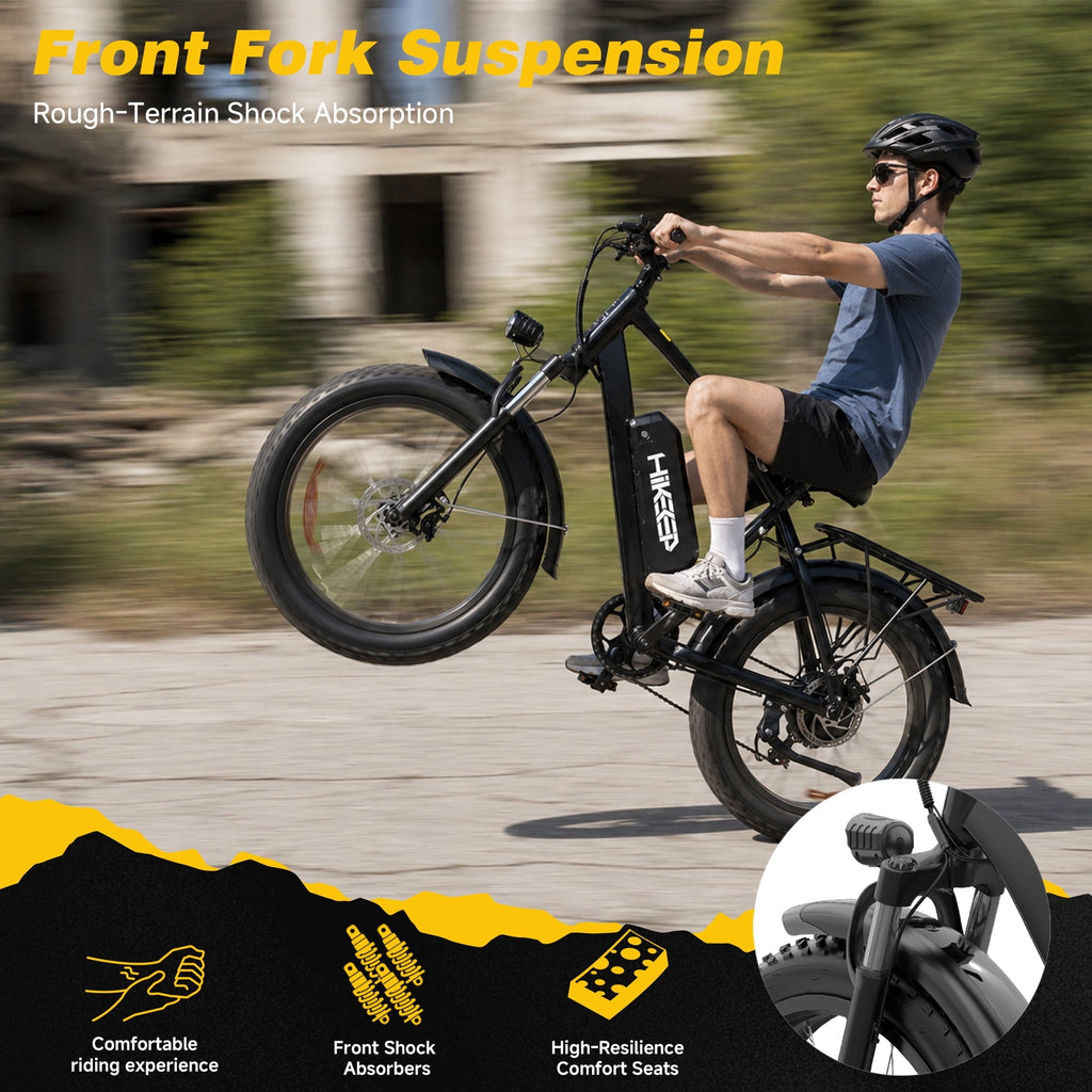 HiKeep 26 Electric Bike for Adults 1500W Peak, 48V 15.6Ah Removable Battery, 30MPH Electric Bicycle, 26x4 Fat Tire Mountain Ebike, Shimano 7 Speed, UL2849, Black