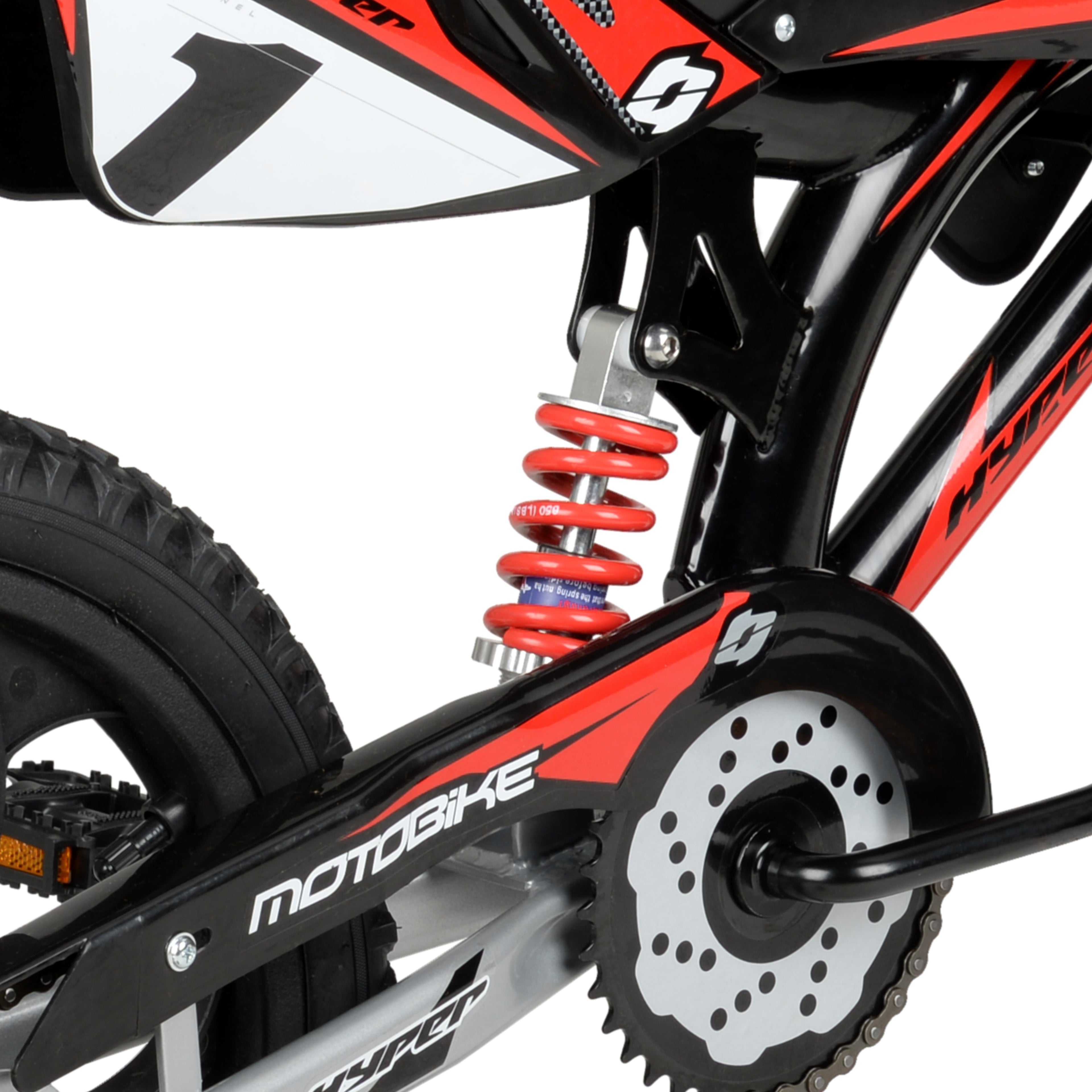 Hyper Bicycles 16 Moto Bike, Children Ages 5-7, Black/Red