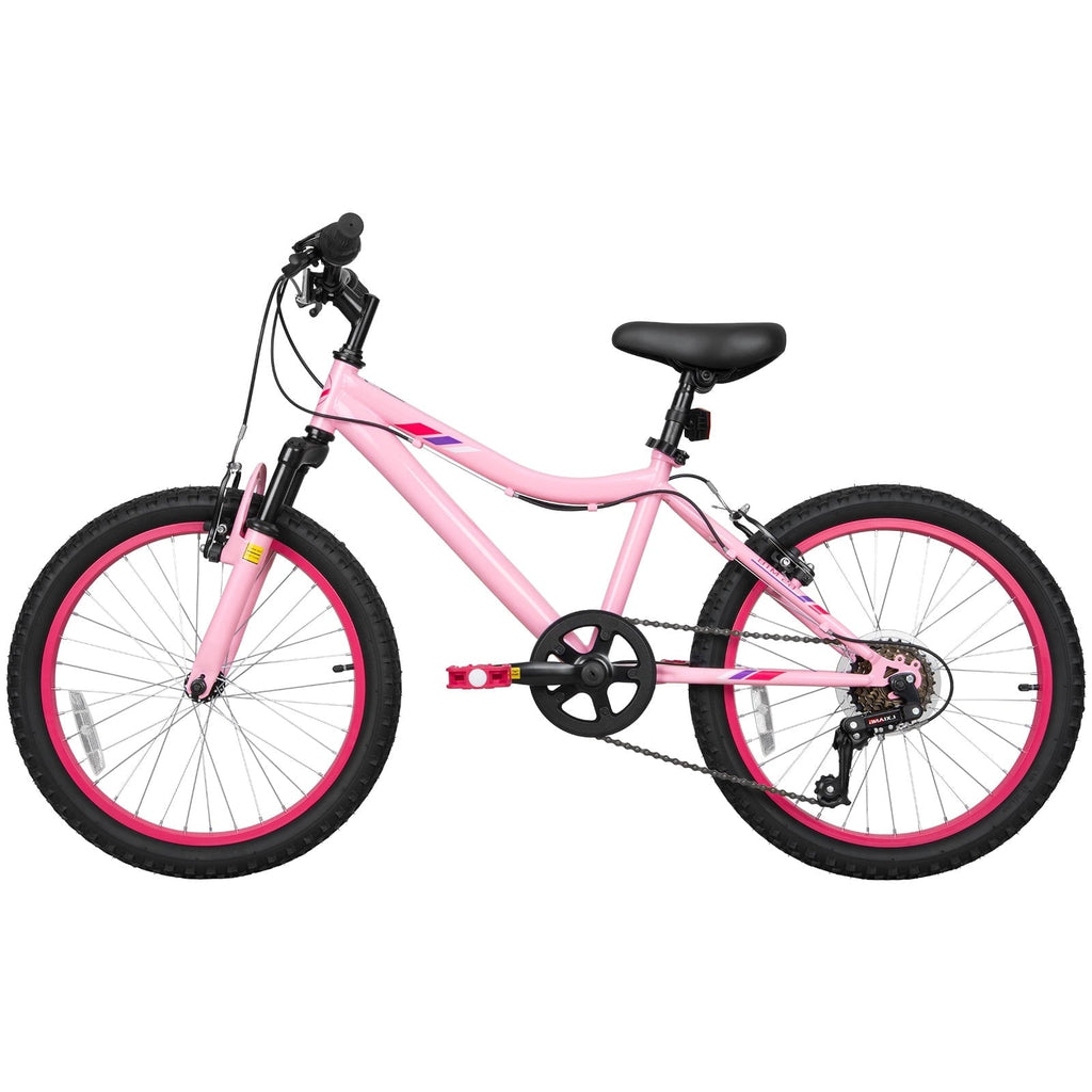 Hykolity 24 inch Kids Mountain Bike,7 Speed Kid Bicycle Age 8-14 Year Old with Front Suspension Fork,Adjustable Seat Height,High-Carbon Steel,Purple